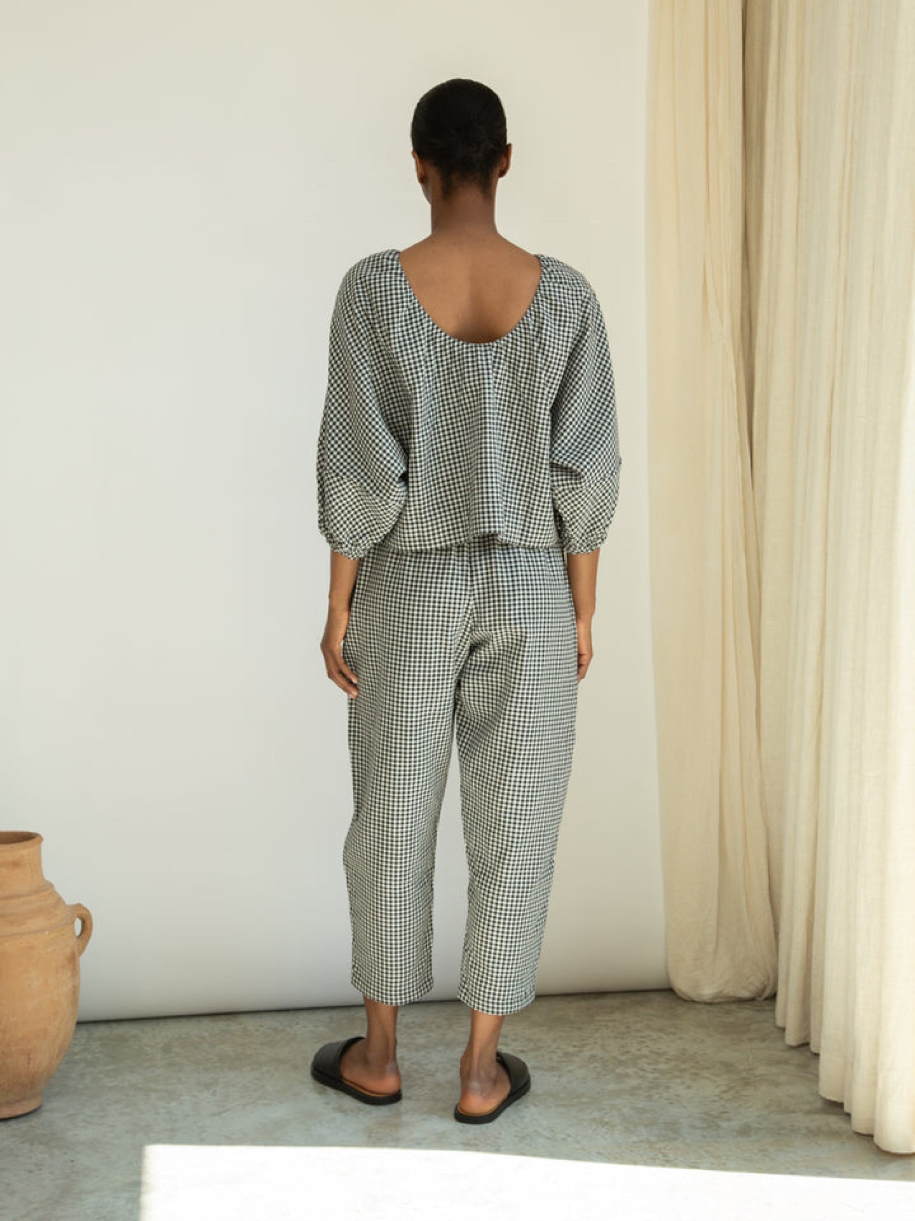 Hose Cedar-Cay monochrome gingham Beaumont Organic