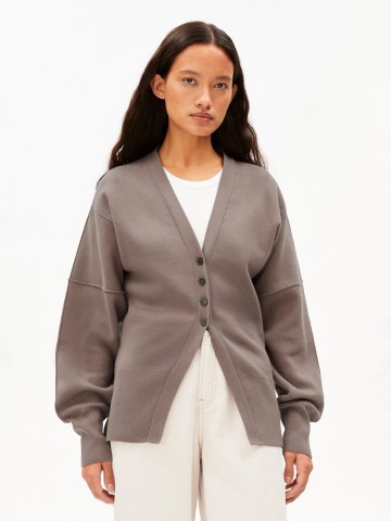 Strickjacke Compact Barrel Knit Cardigan walnut cream Armedangels