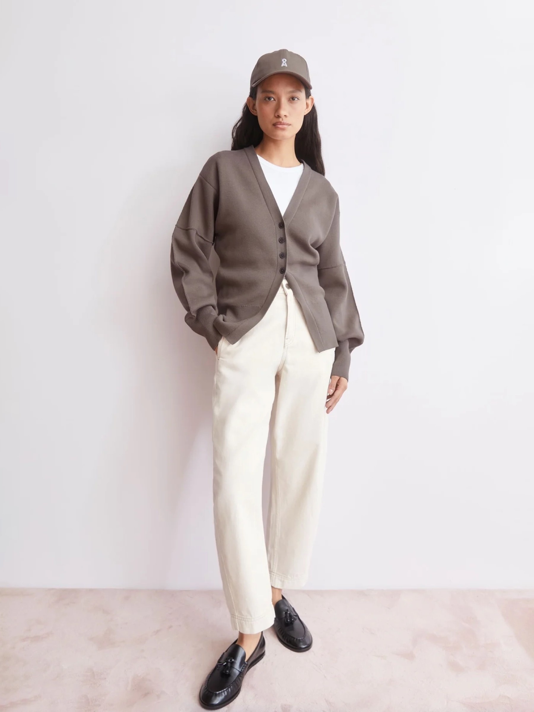 Strickjacke Compact Barrel Knit Cardigan walnut cream Armedangels