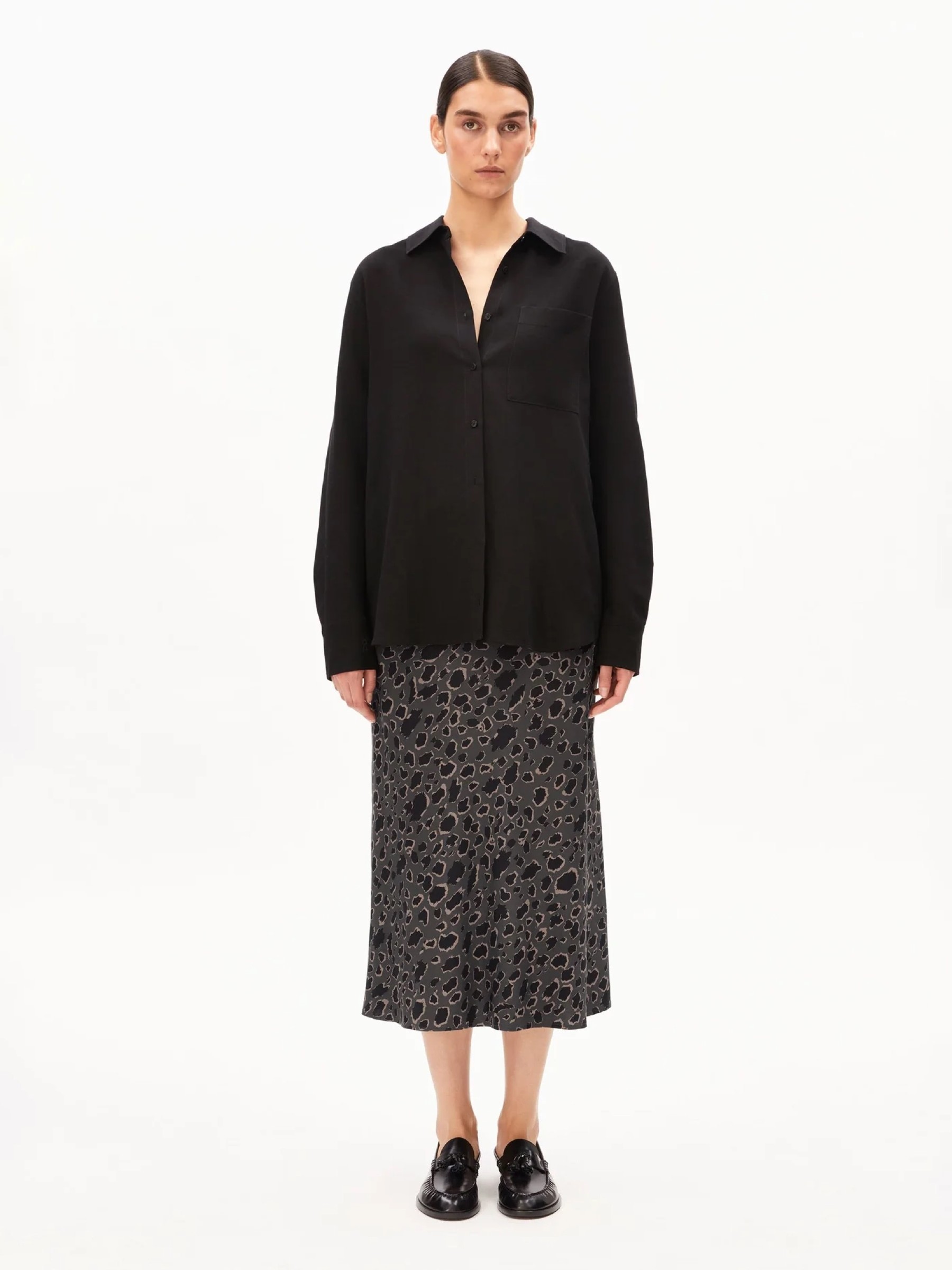 Bluse Linen Blend Shirt Blouse black Armedangels