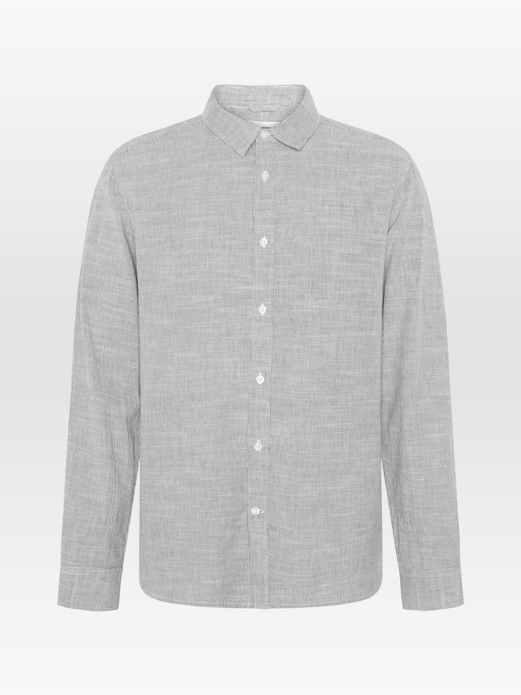 Hemd Organic Cotton Striped Shirt blue stripe Knowledge Cotton Apparel