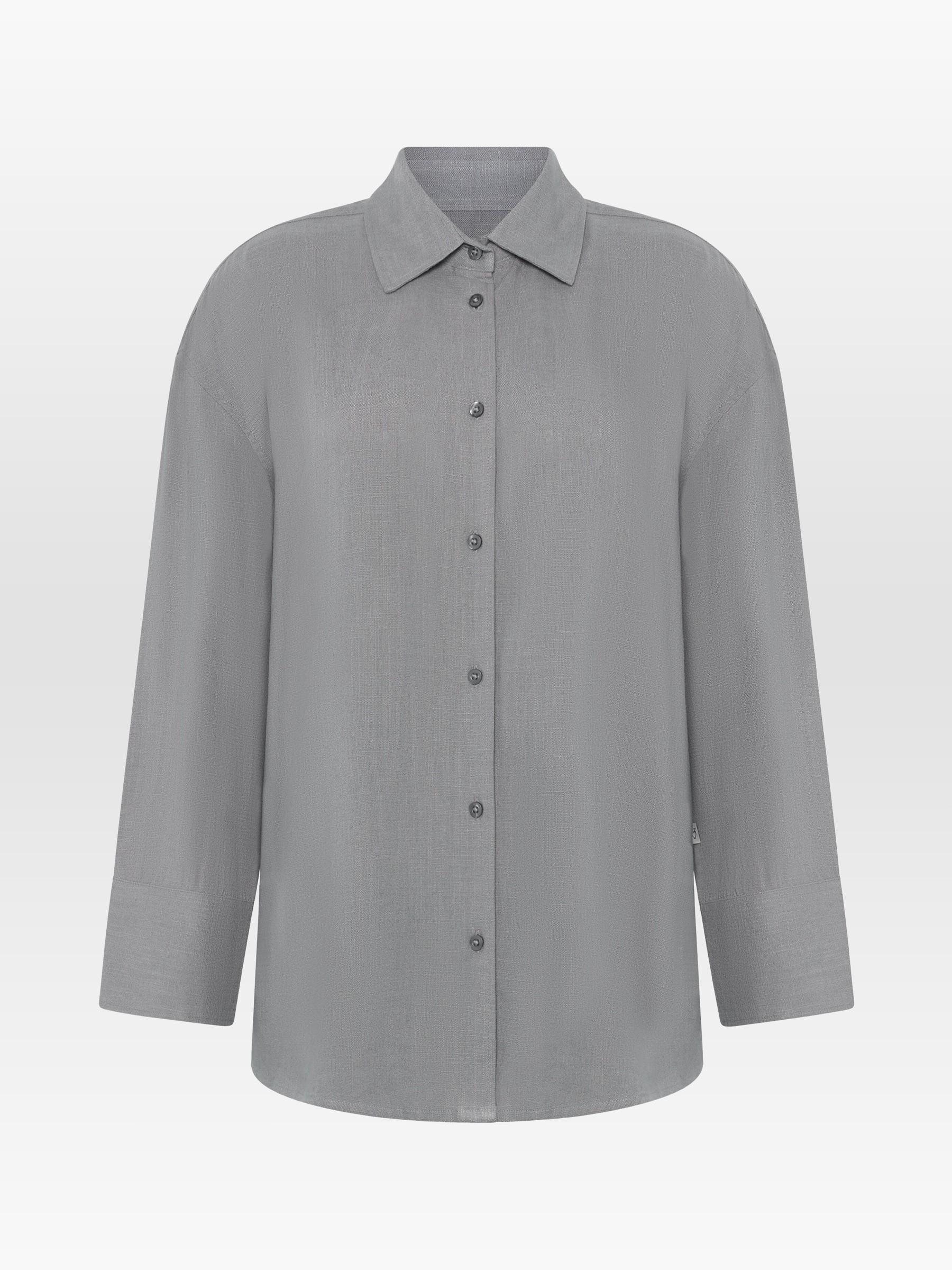Bluse Linen-Mix Shirt ultimate grey Knowledge Cotton Apparel