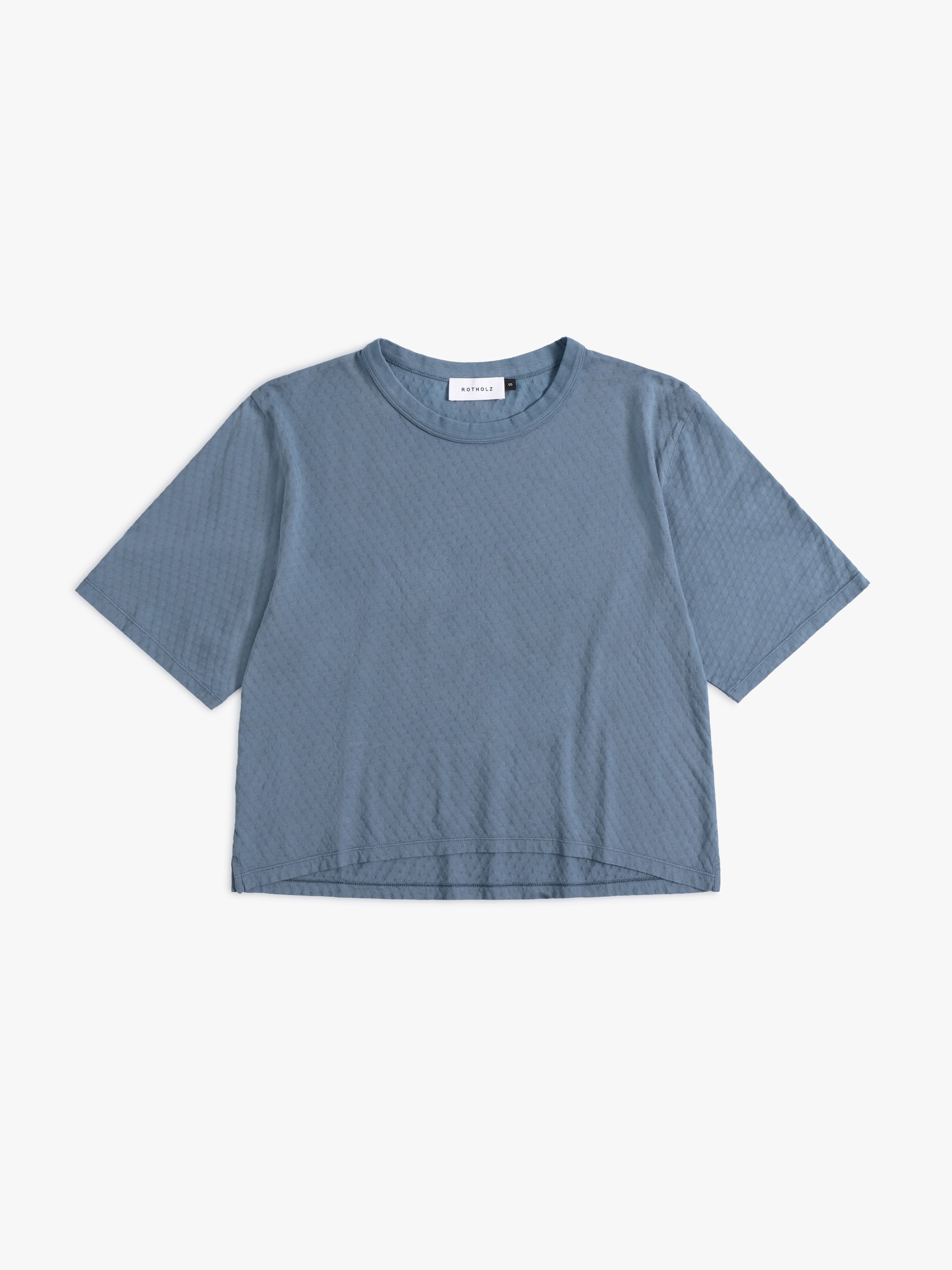 Dotted Cropped T-Shirt stone blue Rotholz