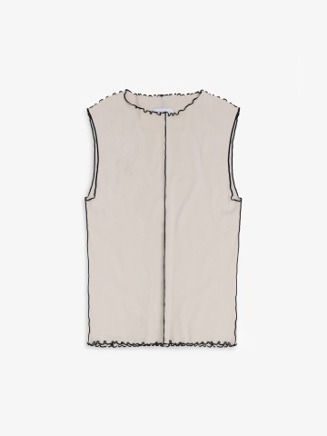 Pin-Tucked Top nature white Rotholz