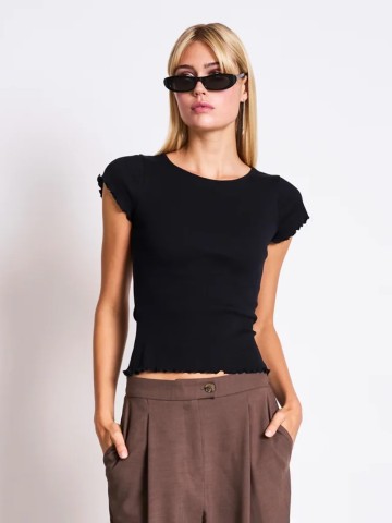 Minirib T-Shirt Ren black Jan 'n June