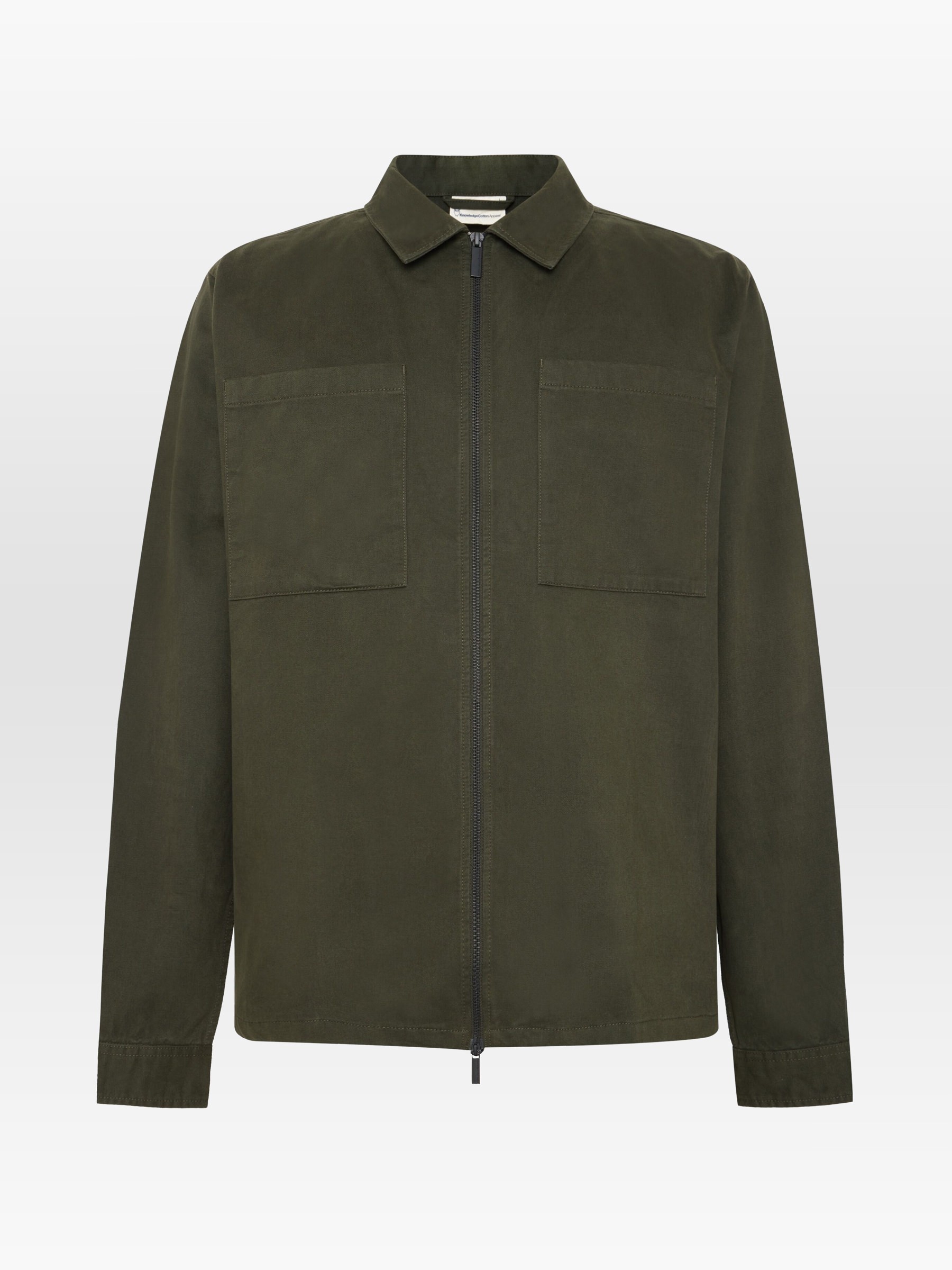 Jacke Organic Cotton Twill Overshirt forrest night Knowledge Cotton Apparel