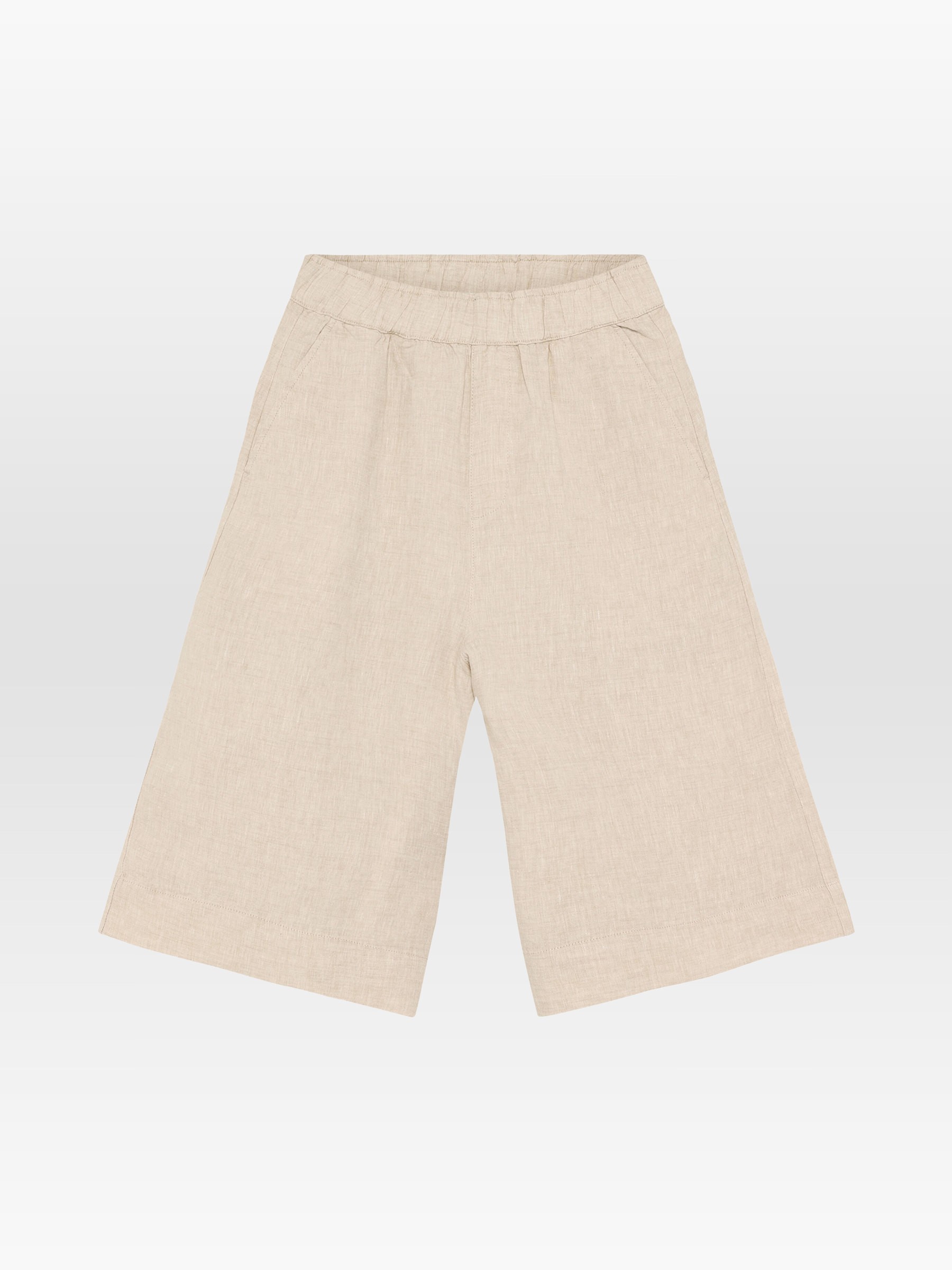 Kurze Hose Eve Culotte High-Rise Wide Linen Shorts yarndyed light feather gray Knowledge Cotton Apparel