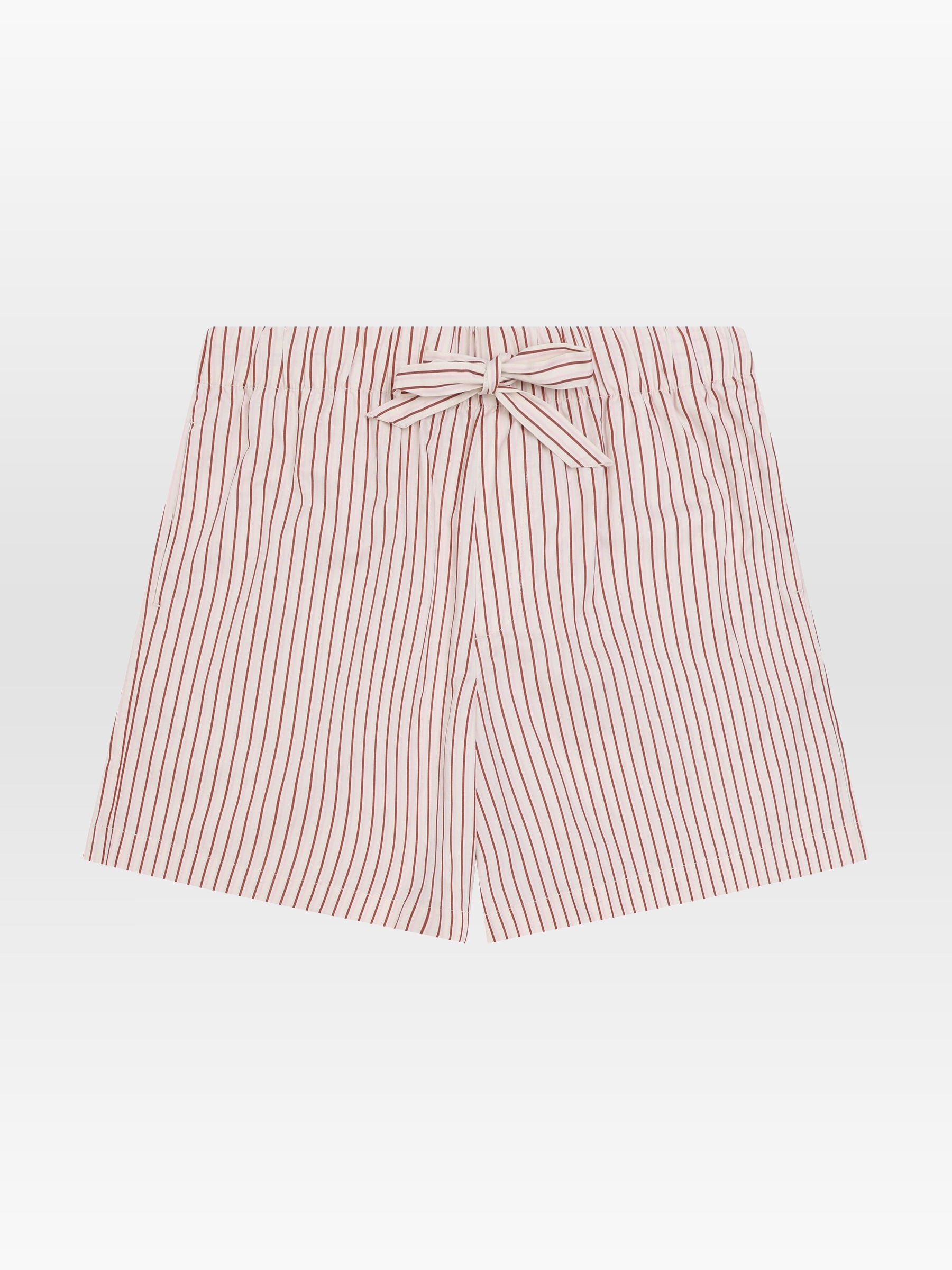 Kurze Hose Loose Stripe Poplin Elastic Waist Shorts red stripe Knowledge Cotton Apparel
