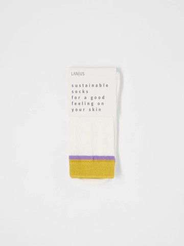 Colourblock Socken GOTS off white kiwi Lanius