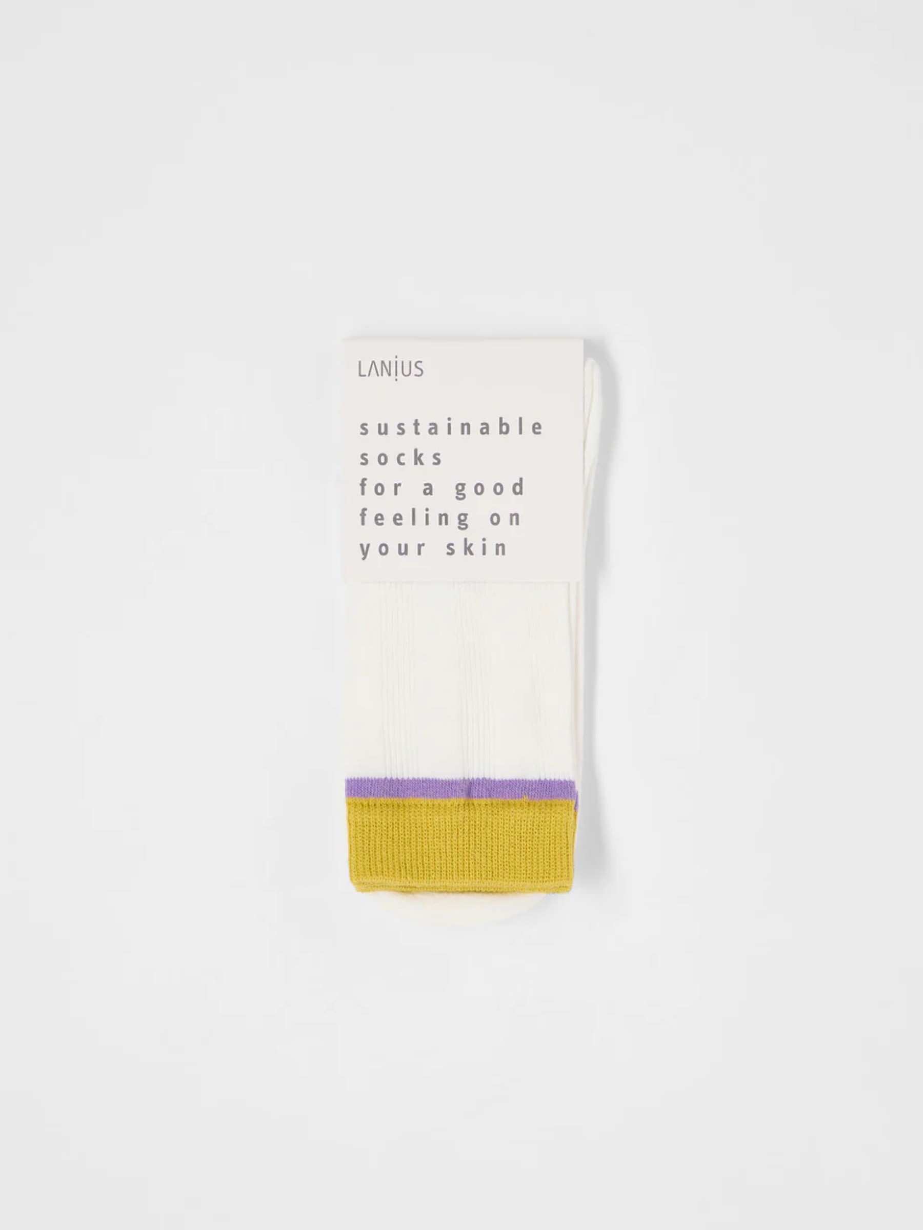 Colourblock Socken GOTS off white kiwi Lanius