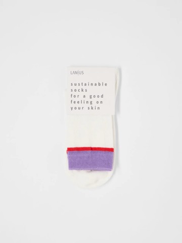 Colourblock Socken GOTS off white verbena Lanius