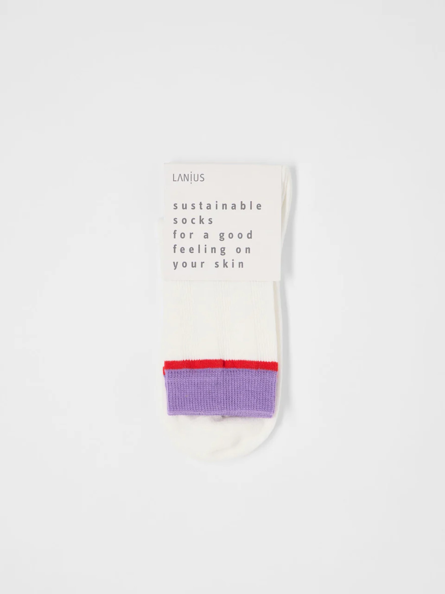 Colourblock Socken GOTS off white verbena Lanius