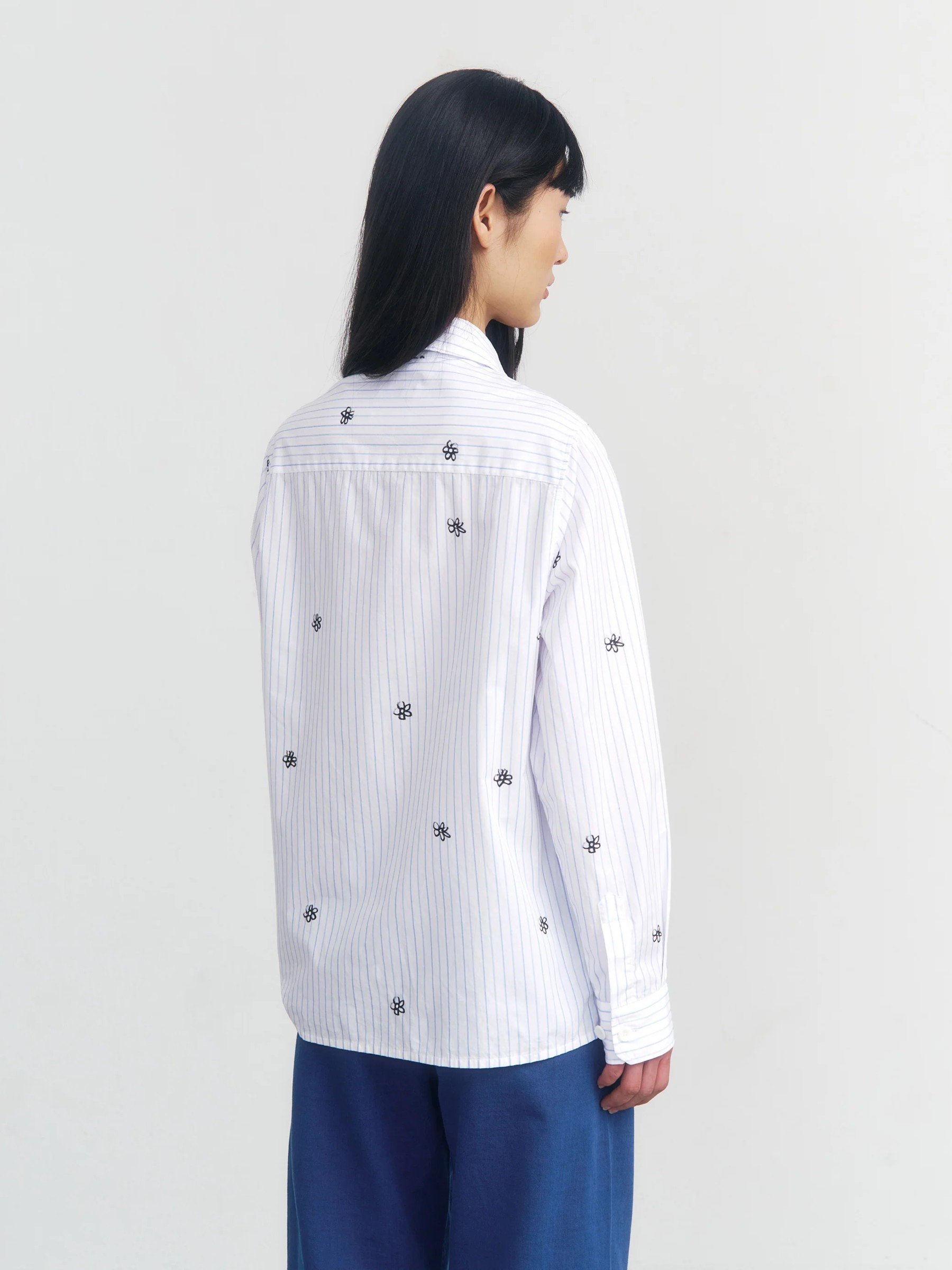 Hemd Bowling Shirt flower stripe Rotholz