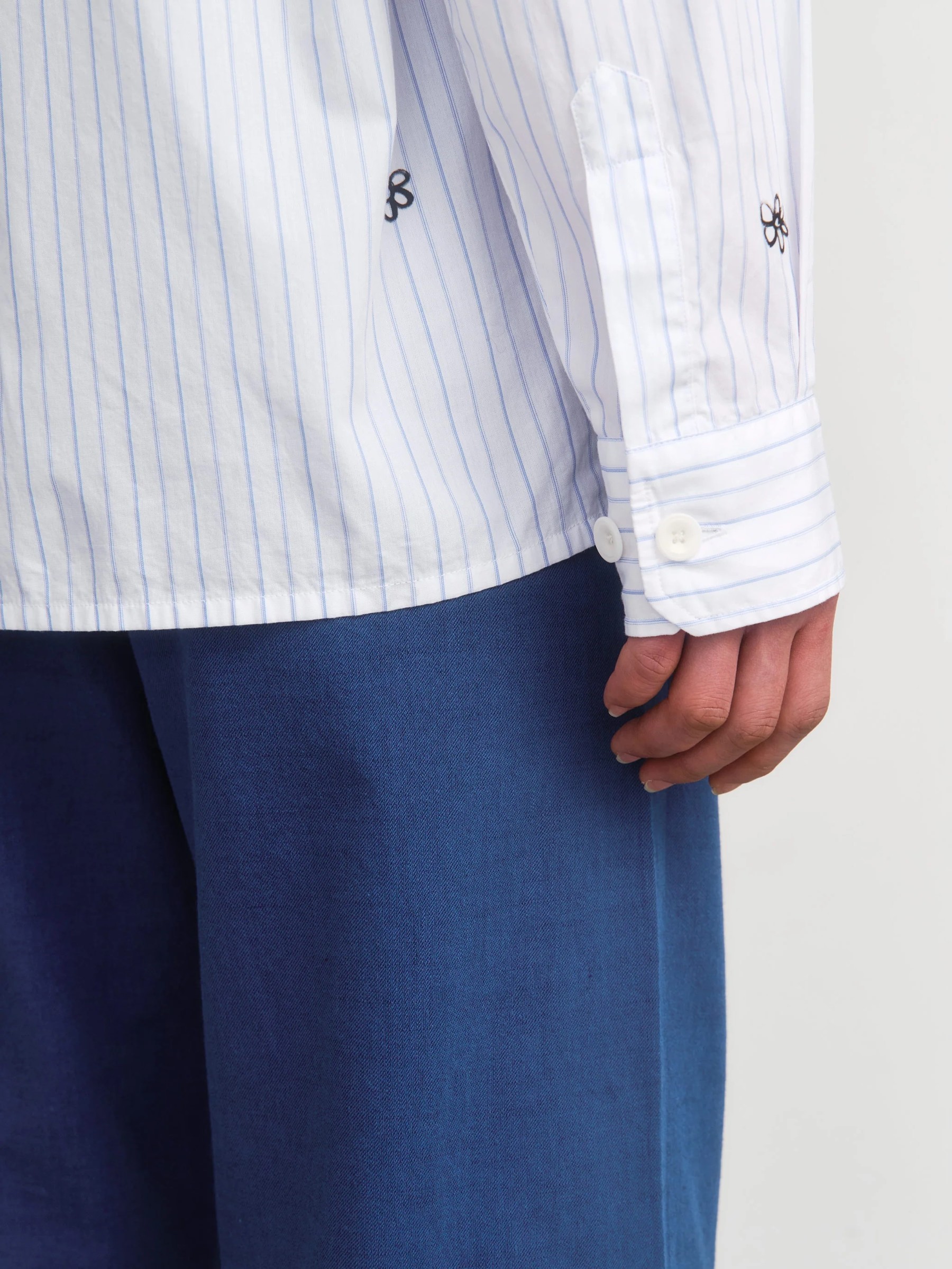 Hemd Bowling Shirt flower stripe Rotholz