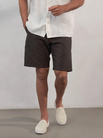 Kurze Hose Jonny Shorts coffee linen About Companions