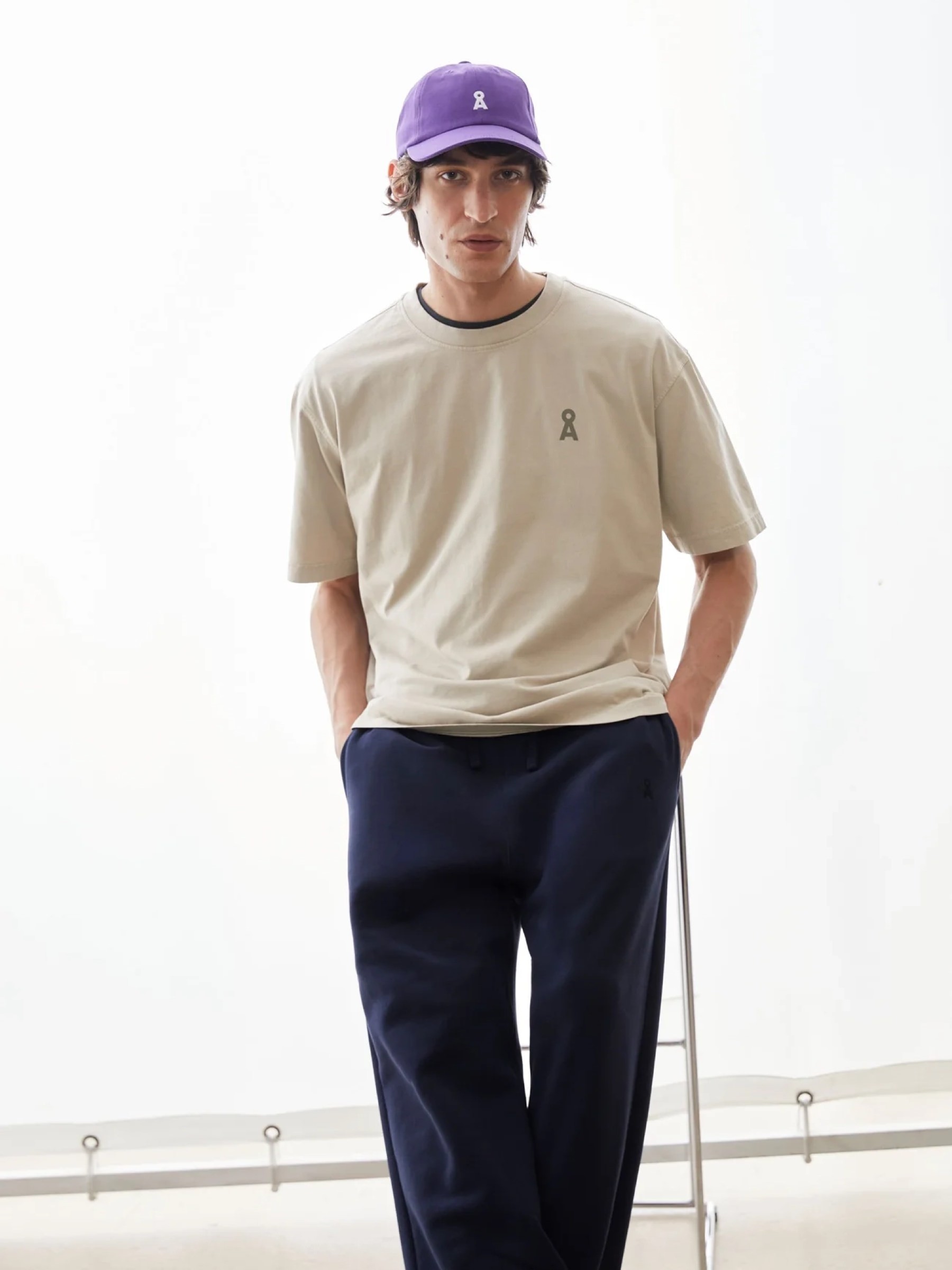 Iconic Å Maarkos GD T-Shirt sand stone washed Armedangels