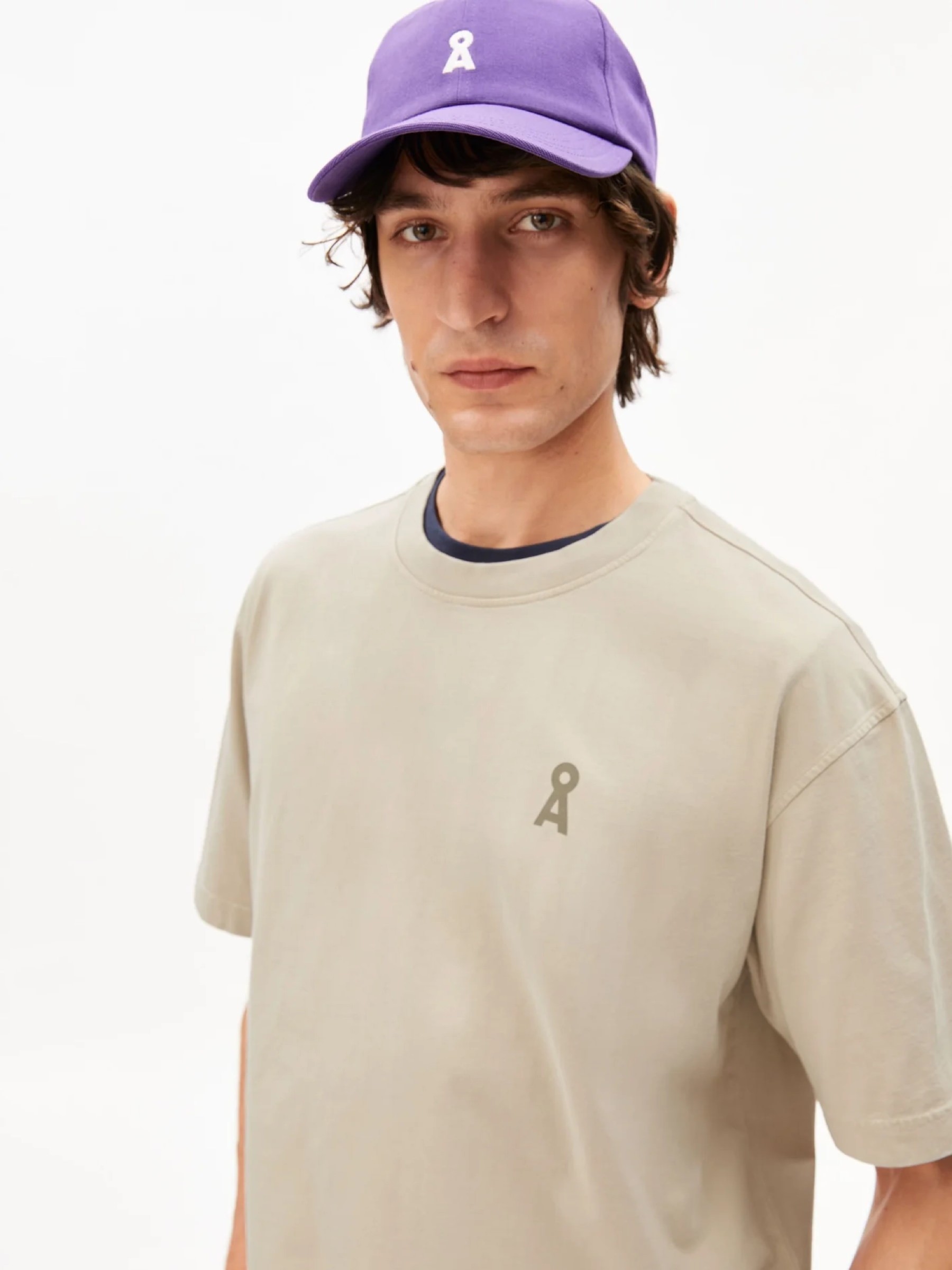 Iconic Å Maarkos GD T-Shirt sand stone washed Armedangels