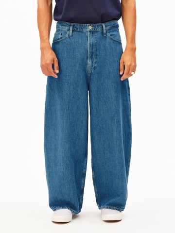 Jeanshose Kaavo Linen Blend Baggy Denim Pant sea salt Armedangels