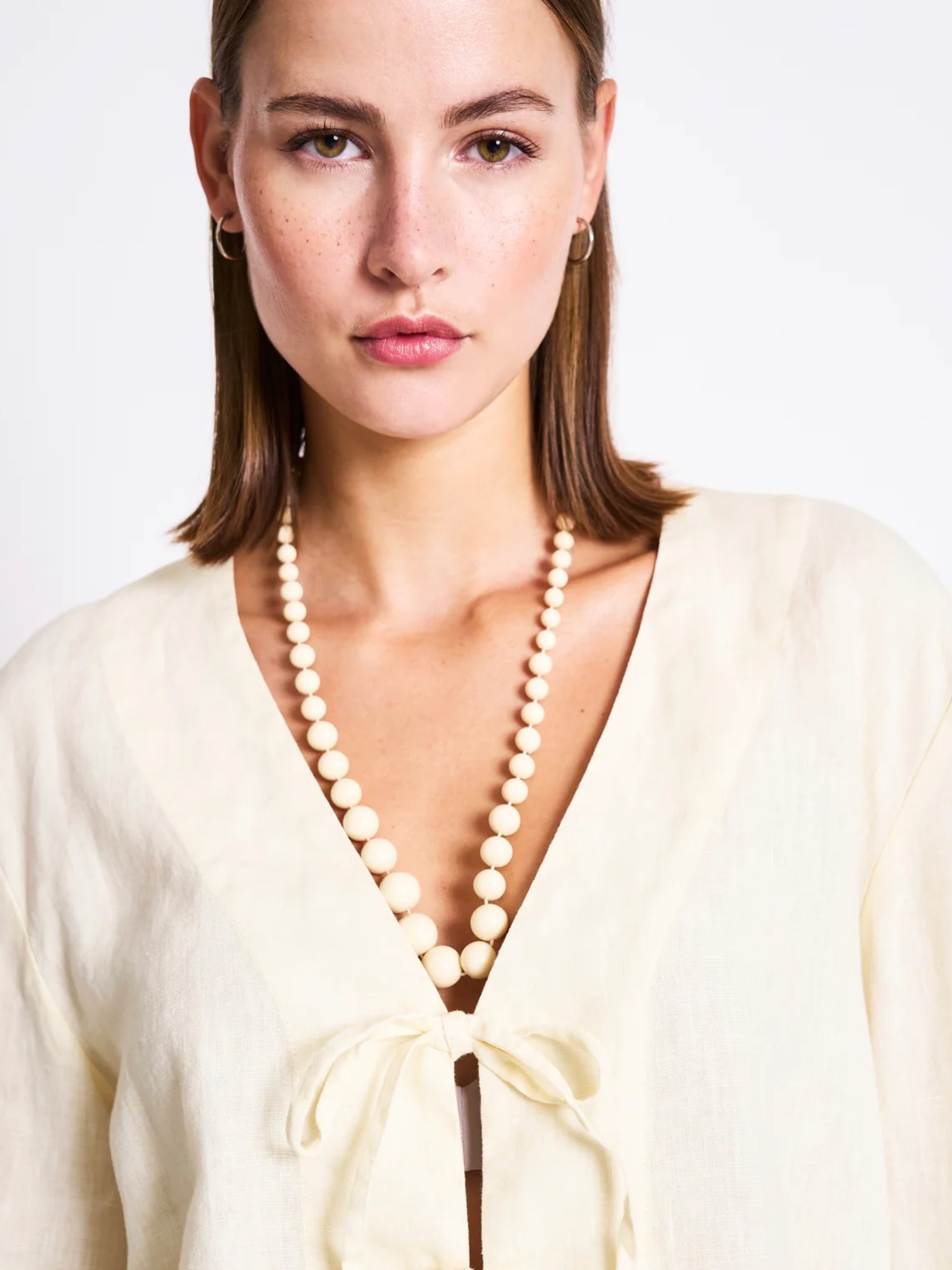 Bluse Linen Tie Blouse Skagen buttermilk Jan 'n June