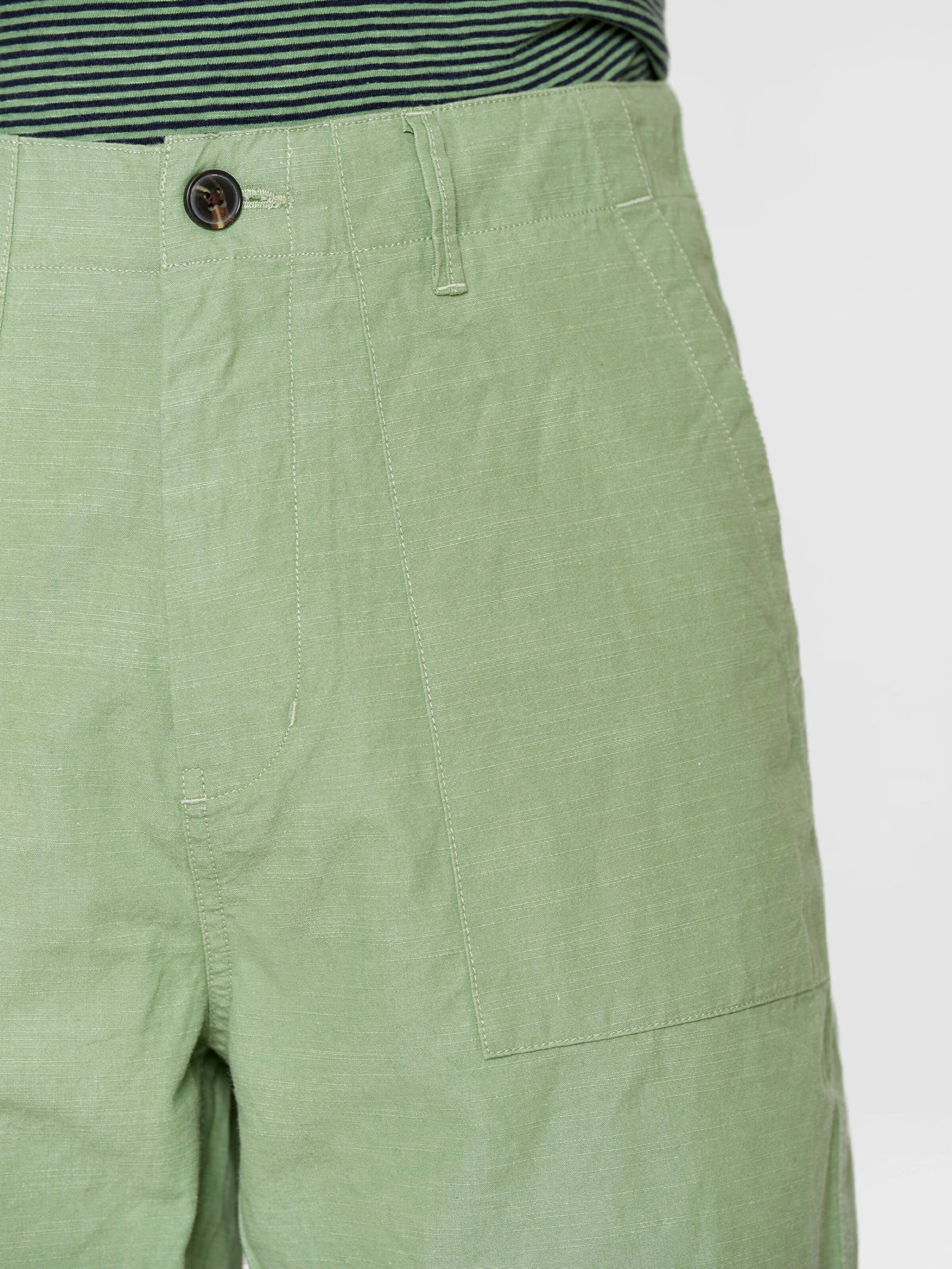Hose Flint Wide Slub Yarn Shorts shale green Knowledge Cotton Apparel
