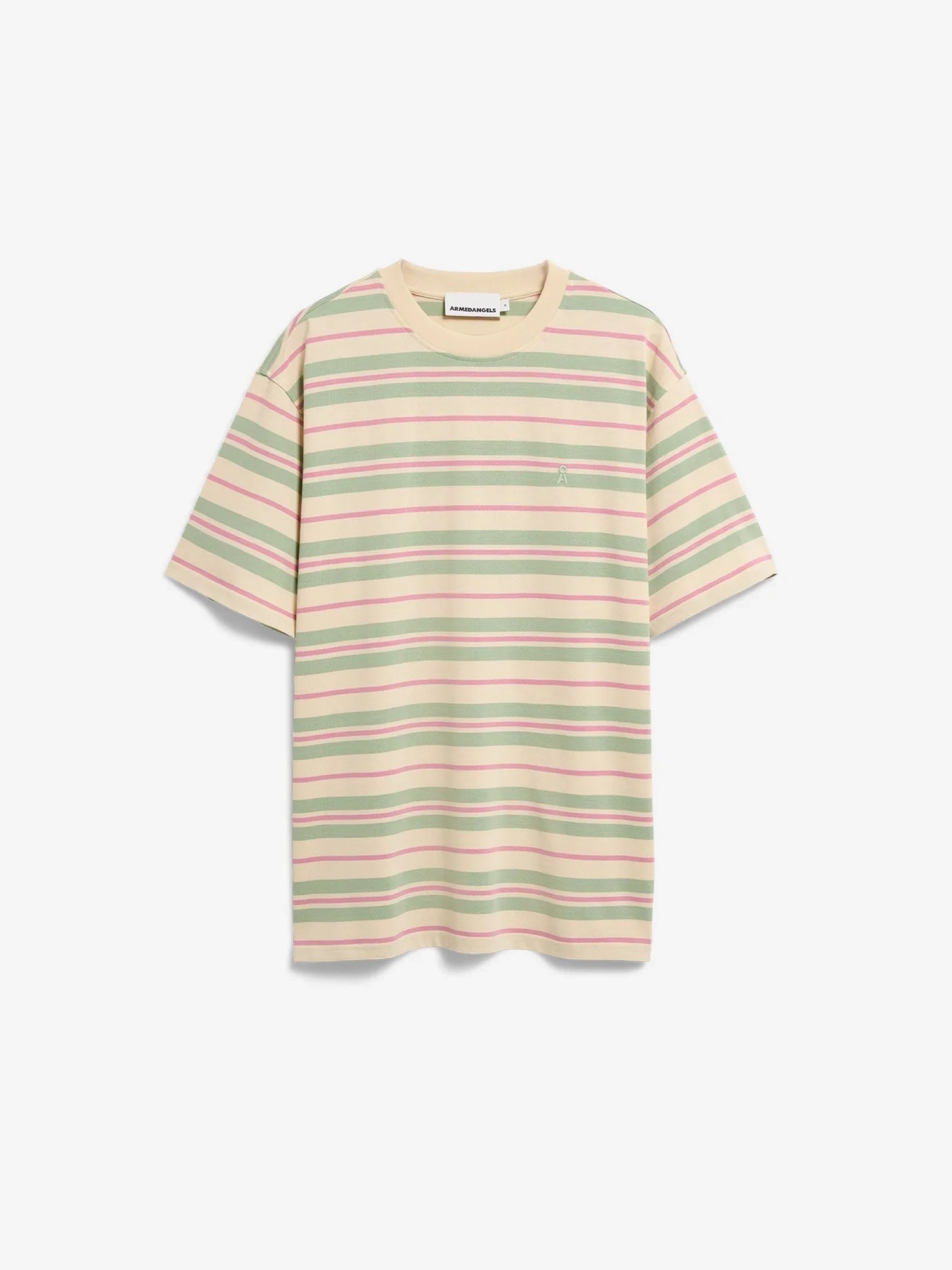Maarkos Stripes T-Shirt foam-washed berry Armedangels