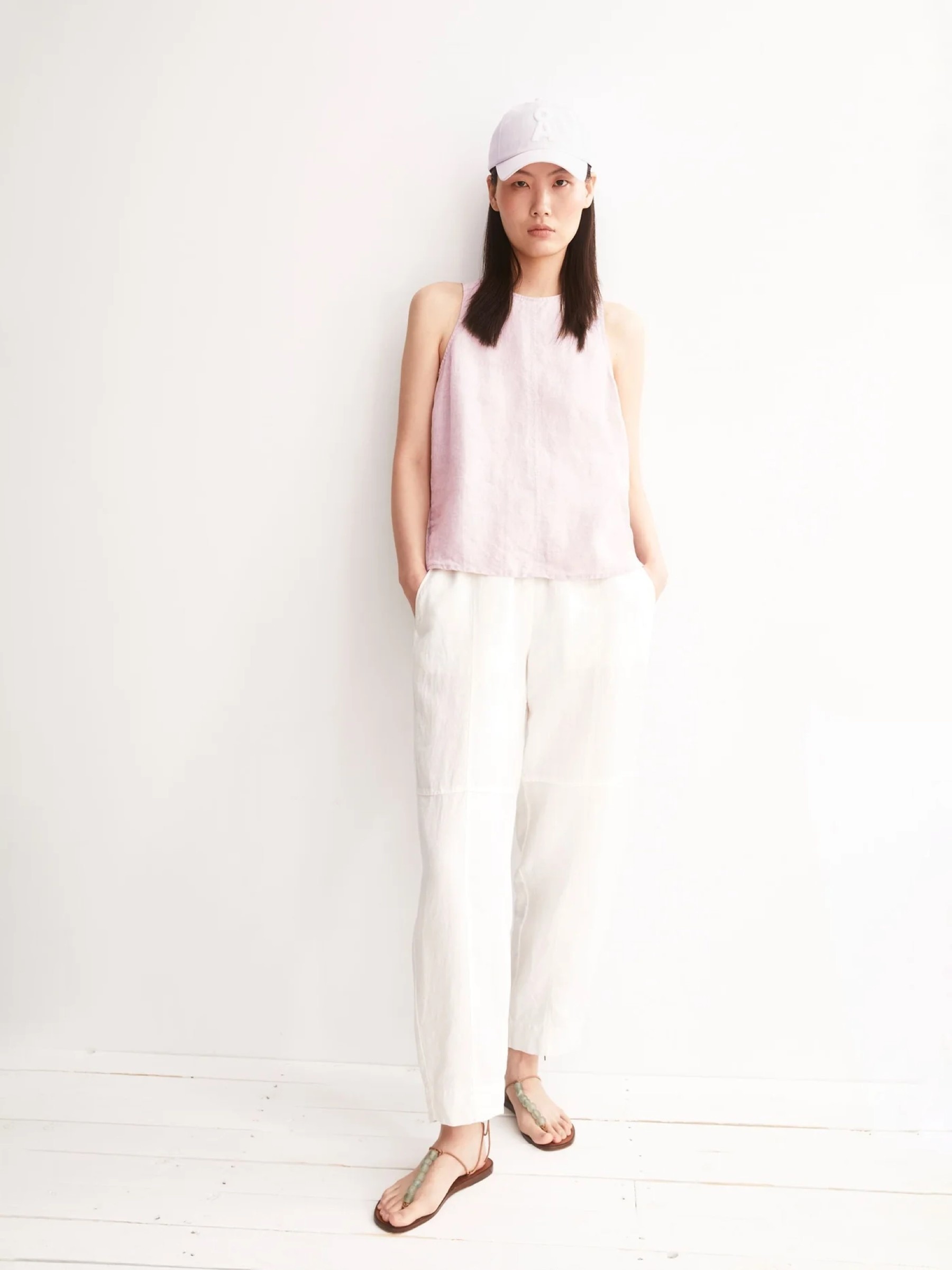Pure Linen Blouse Top pink mist Armedangels