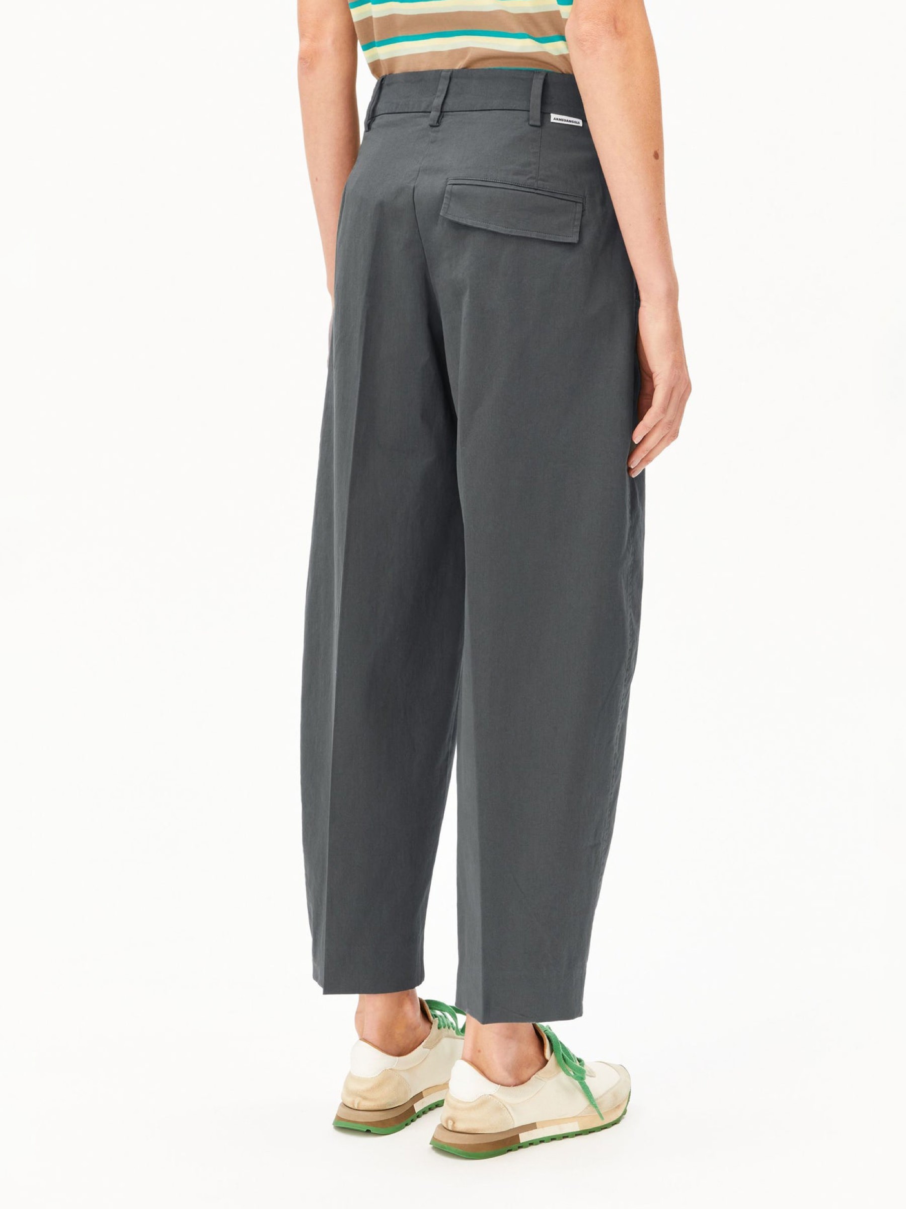 Hose Barrel Leg Twill Pant space steel Armedangels