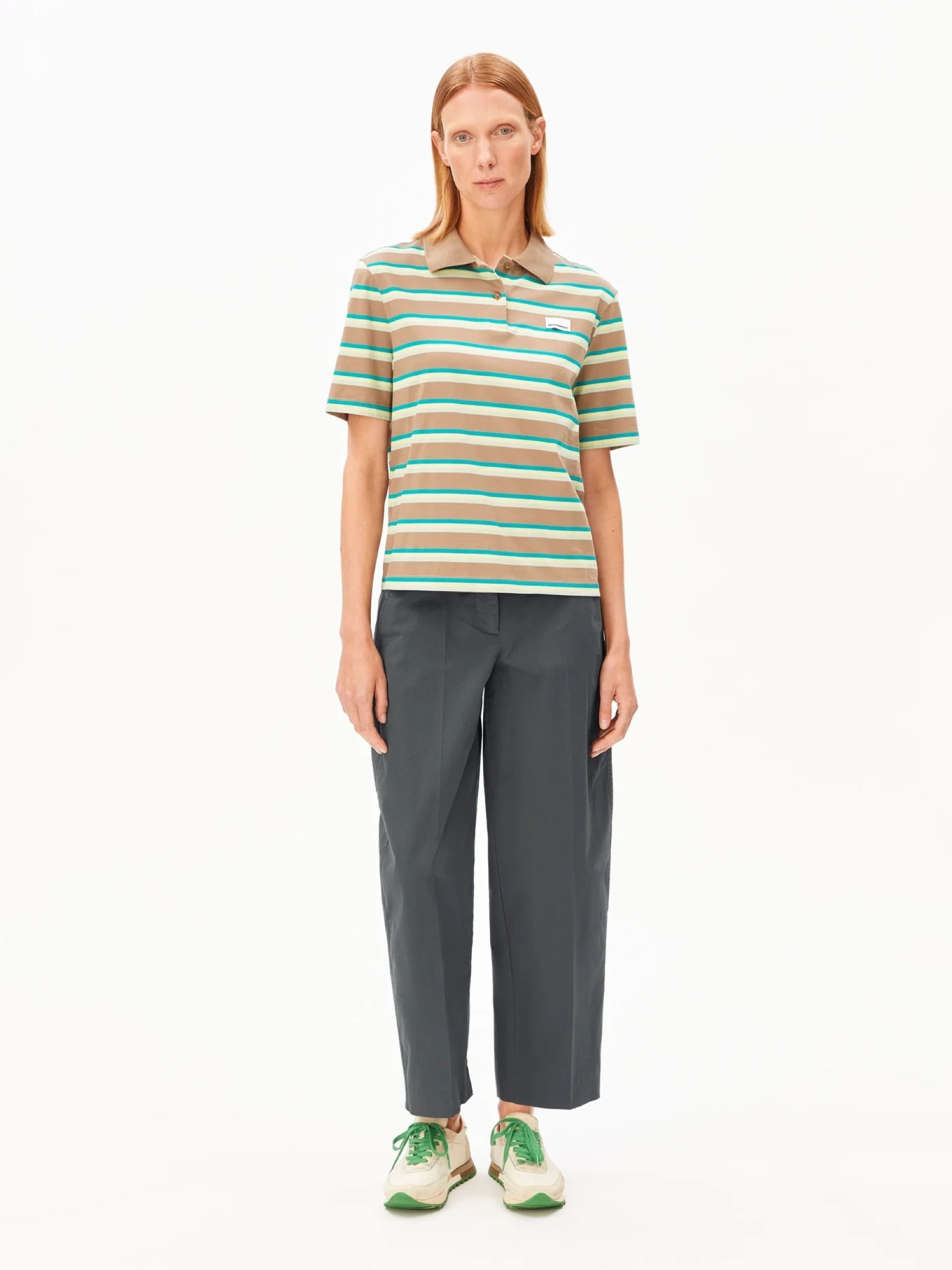 Hose Barrel Leg Twill Pant space steel Armedangels