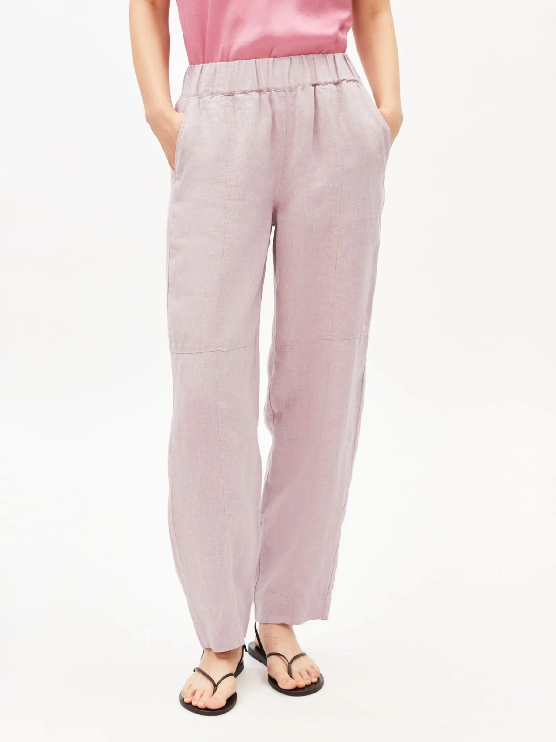 Hose Pure Linen Pull On Barrel Pant pink mist Armedangels