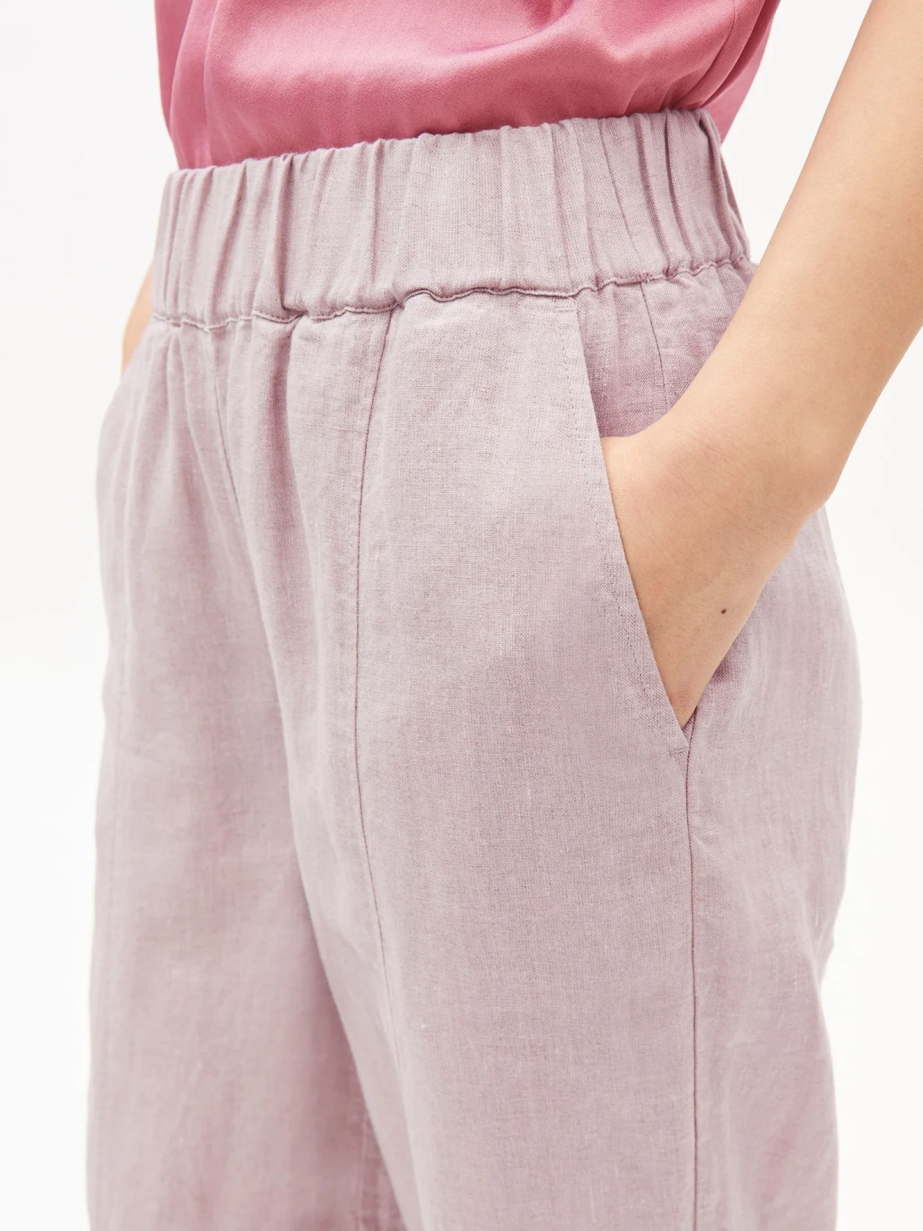 Hose Pure Linen Pull On Barrel Pant pink mist Armedangels