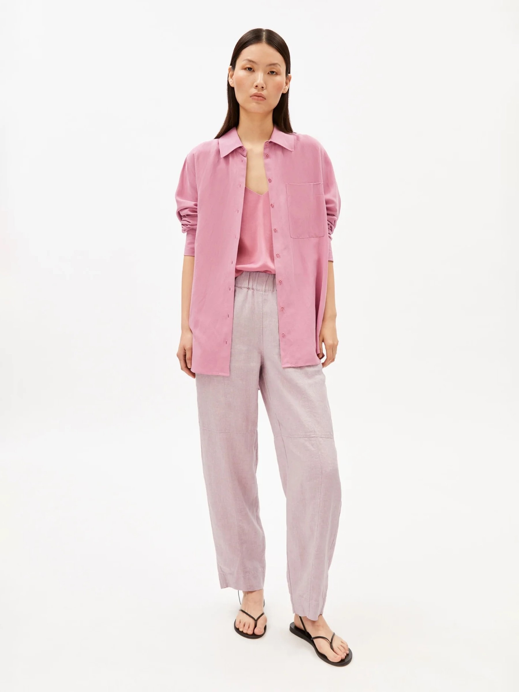 Hose Pure Linen Pull On Barrel Pant pink mist Armedangels