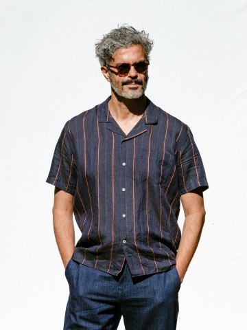 Hemd Shirt Linen Milano marine Carpasus