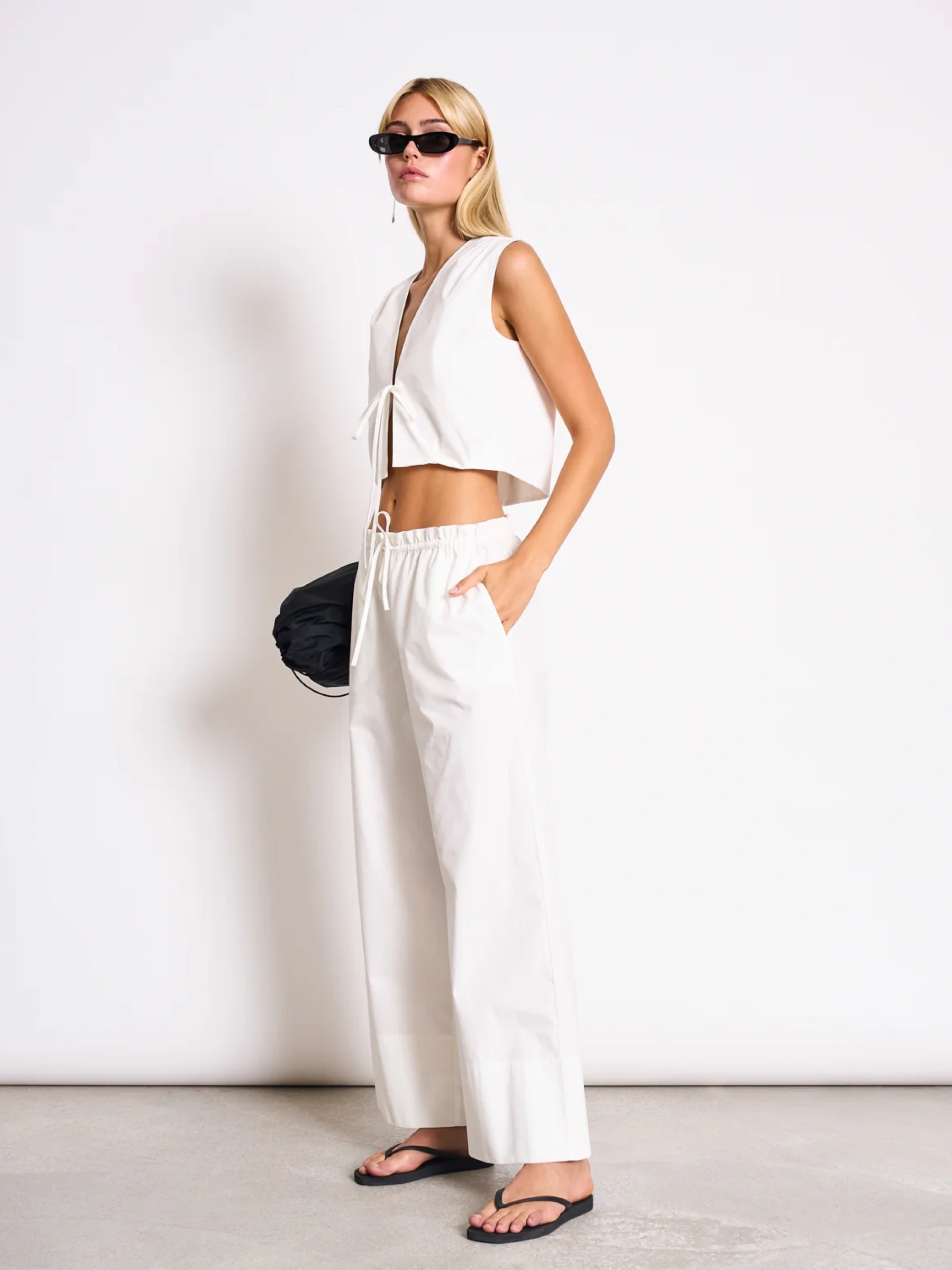Weste Cotton Tie Top Stroget white Jan 'n June