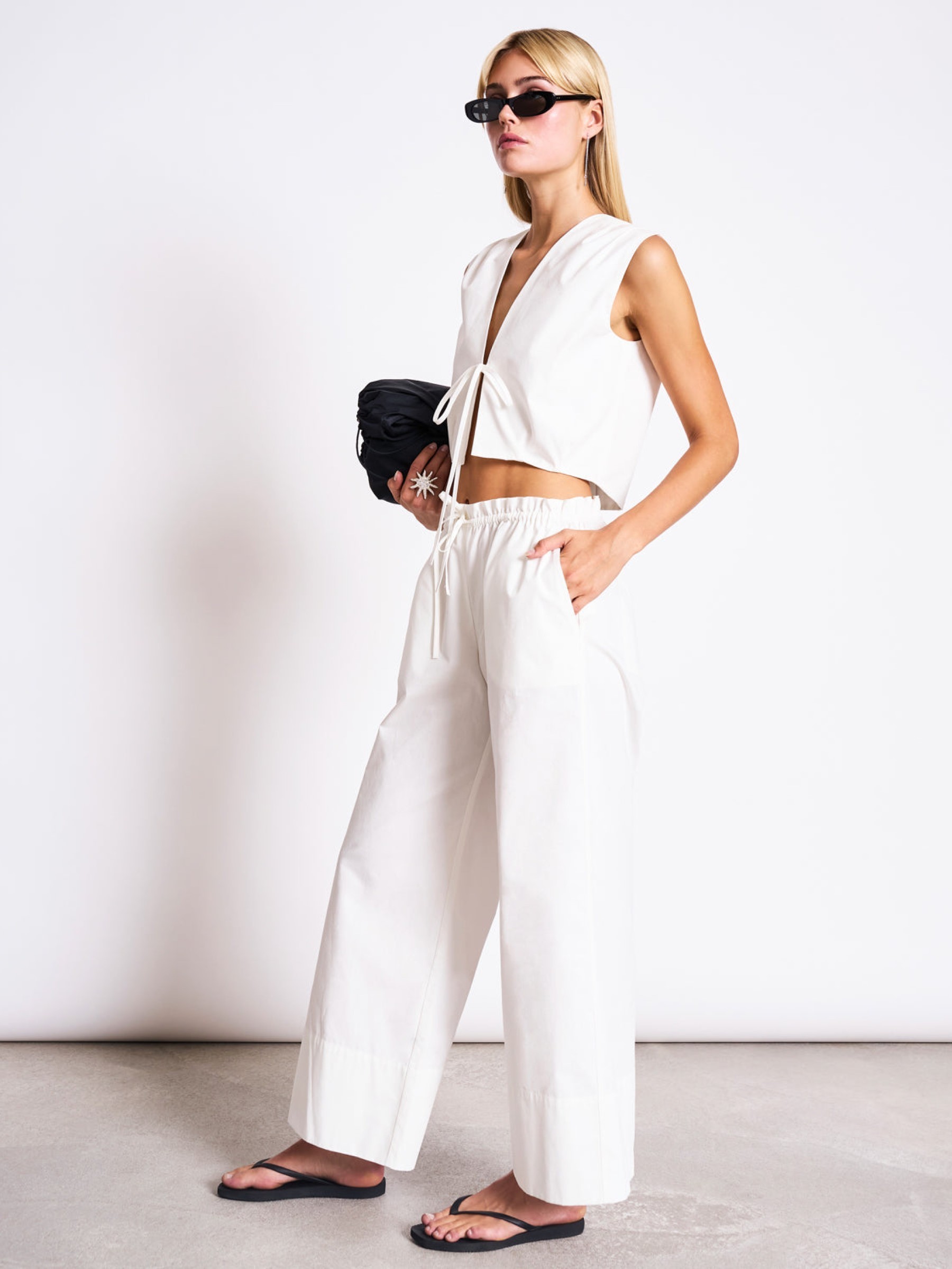 Weste Cotton Tie Top Stroget white Jan 'n June