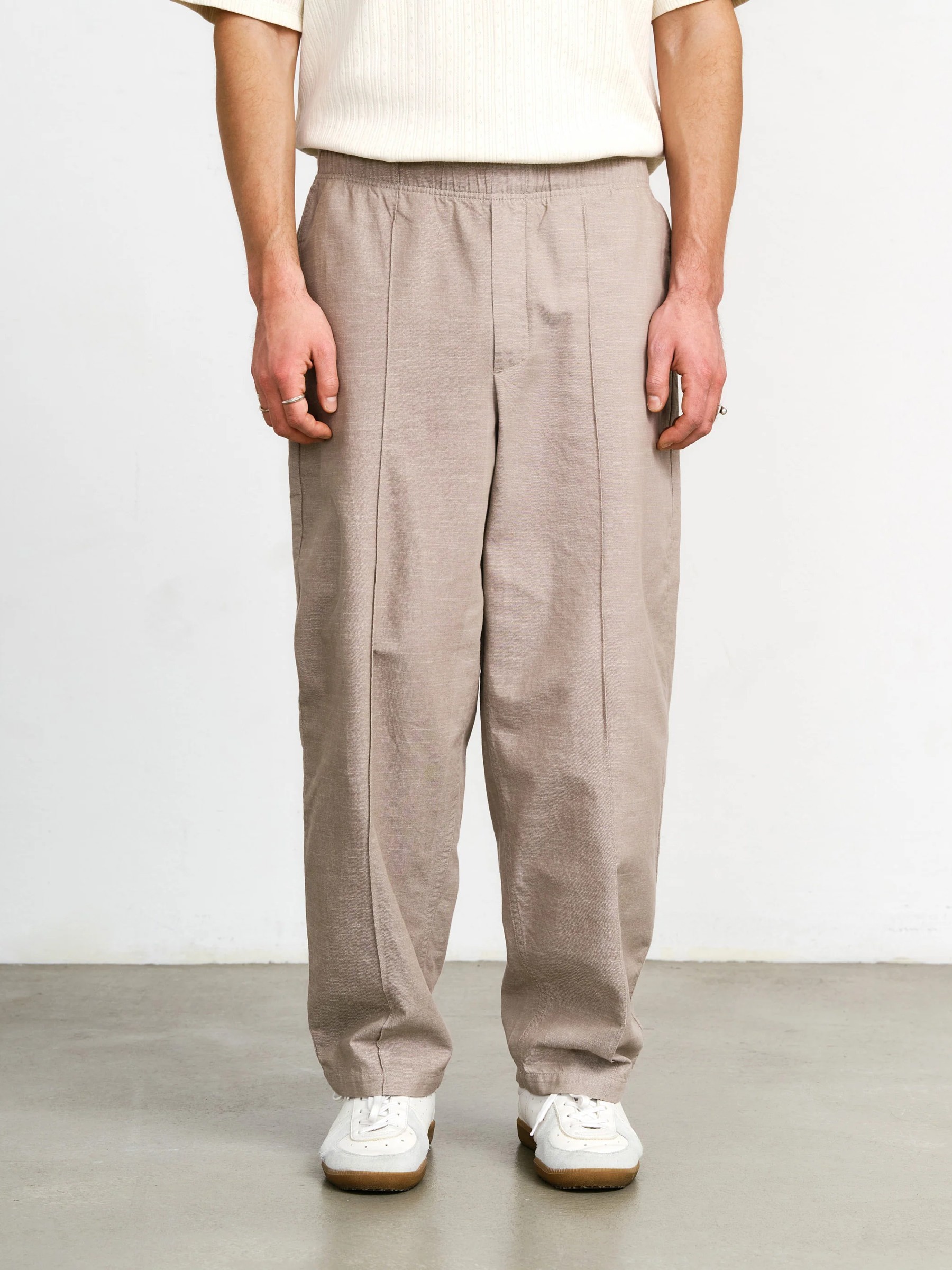 Hose Pleated Wide Pant grey brown Rotholz