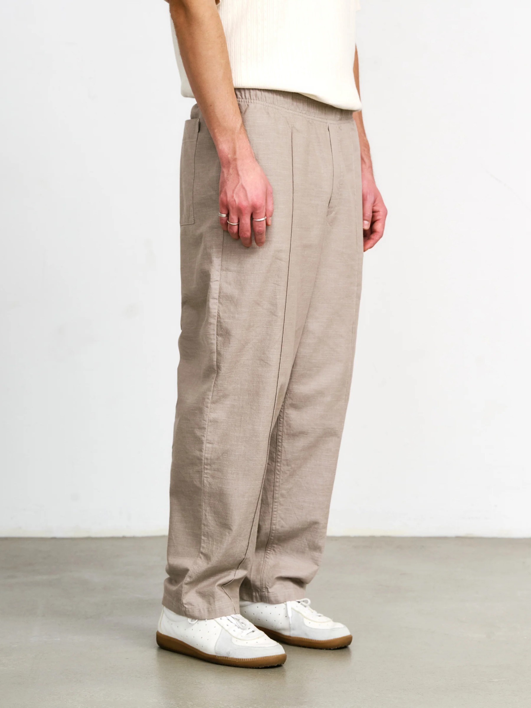 Hose Pleated Wide Pant grey brown Rotholz