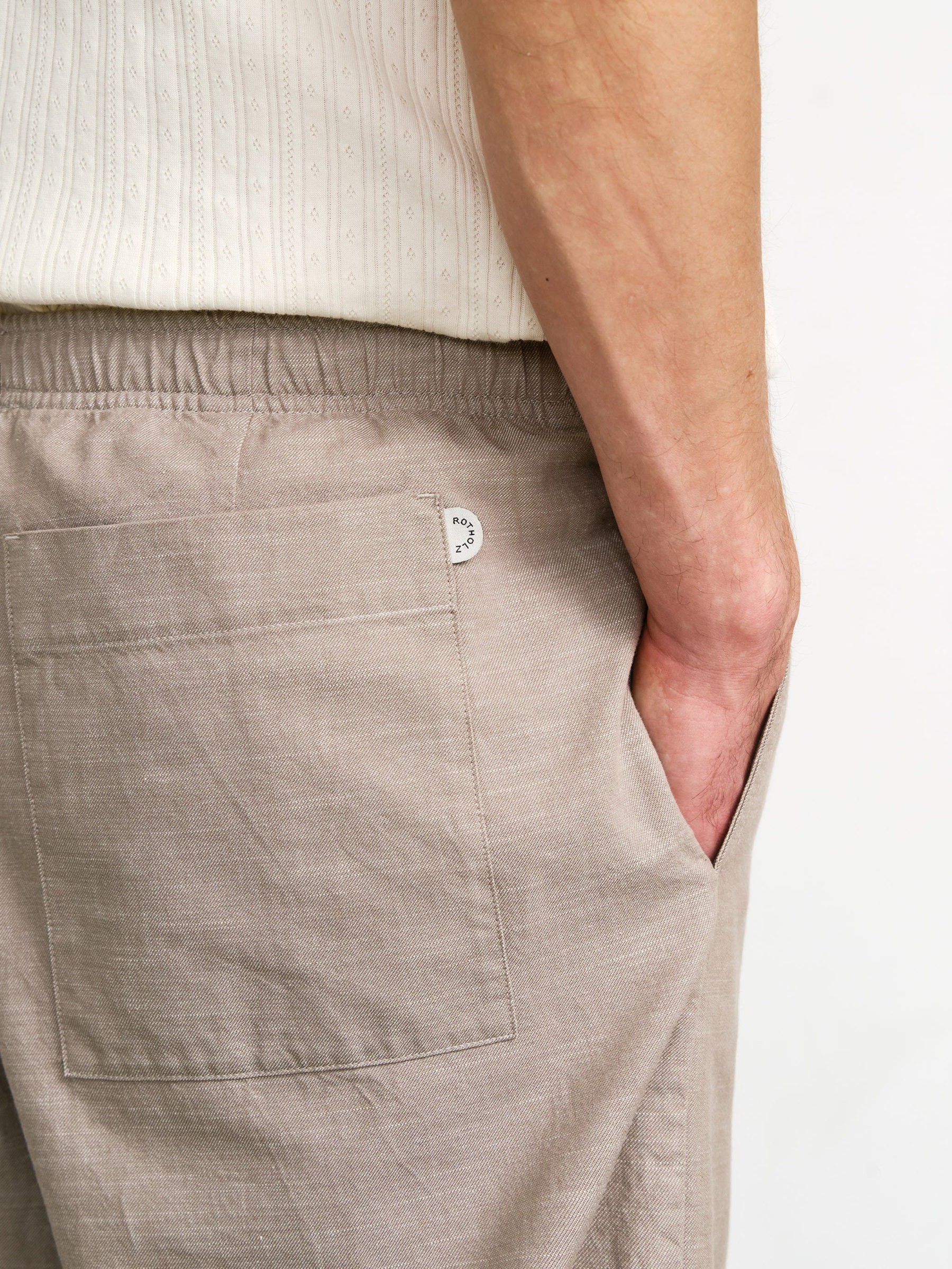 Hose Pleated Wide Pant grey brown Rotholz