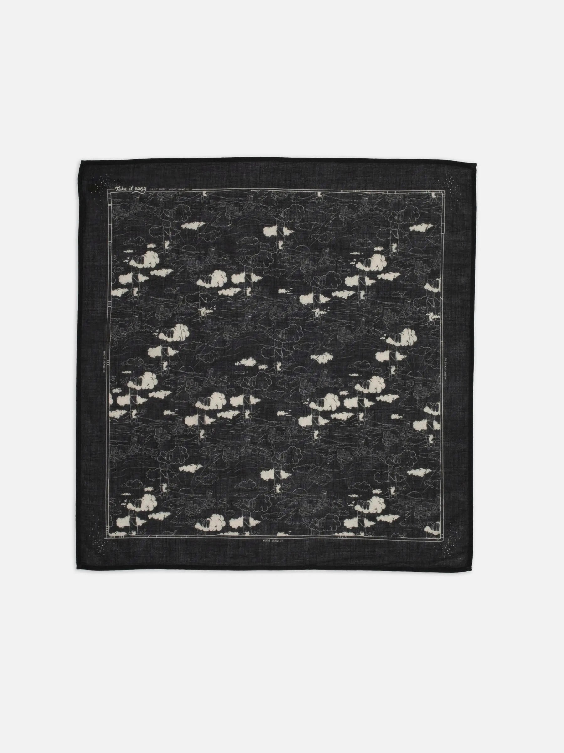 Foulard Ingrid Bandana drift away black Nudie Jeans