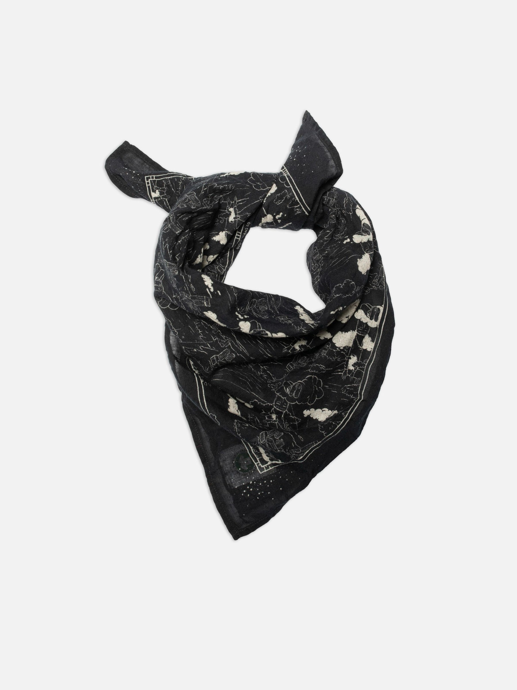 Foulard Ingrid Bandana drift away black Nudie Jeans