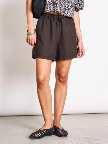 Kurze Hose Linen Drawstring Shorts Marum mud Jan 'n June
