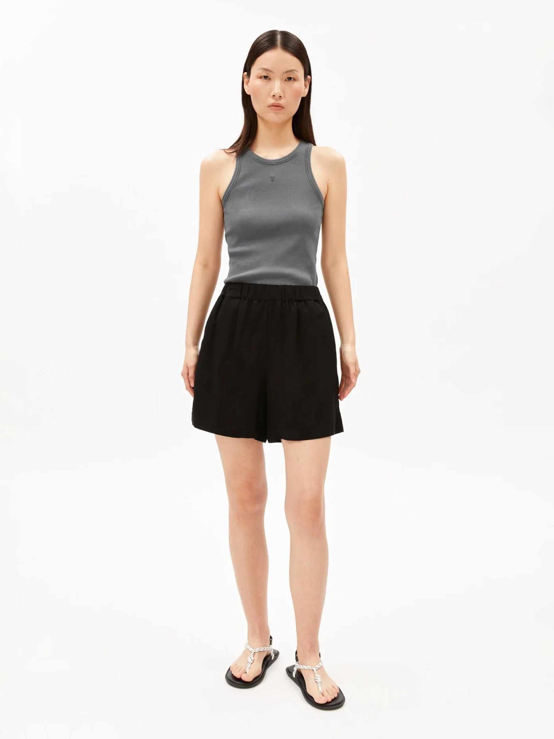 Kurze Hose Linen Blend Pull On Short black Armedangels