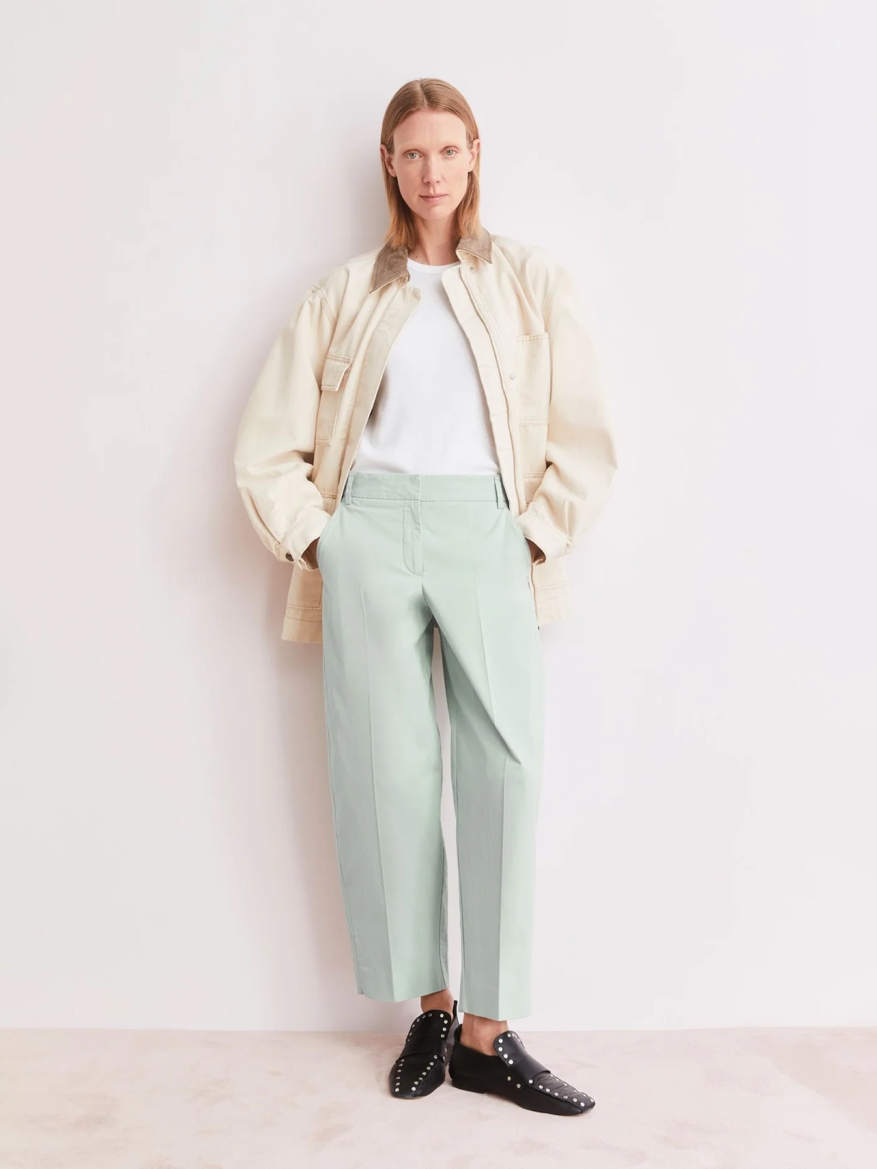 Hose Barrel Leg Twill Pant foam Armedangels