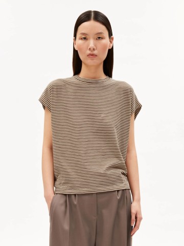 T-Shirt Slub Jersey Stripe T-Shirt sand stone-dried palm Armedangels