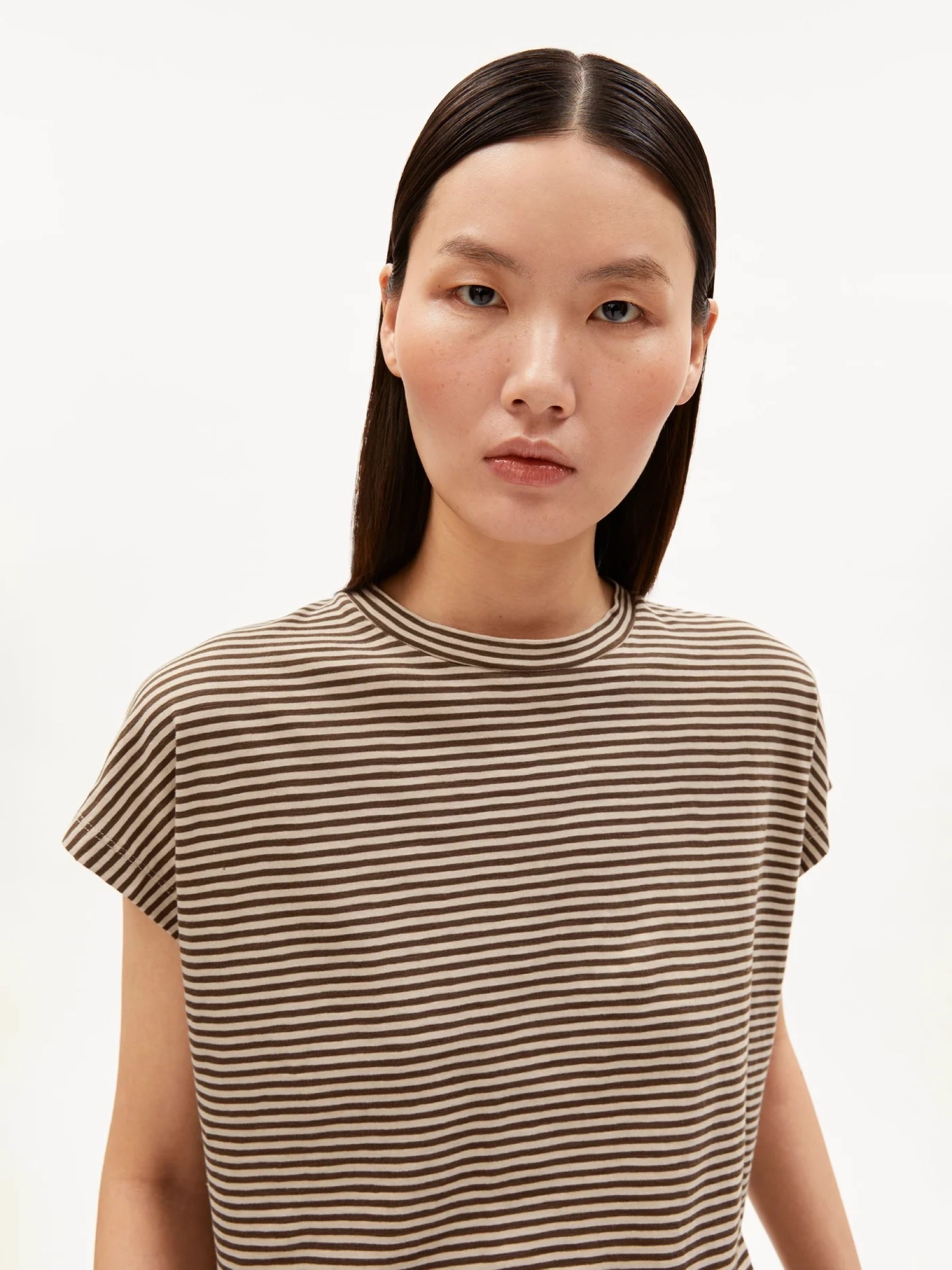 T-Shirt Slub Jersey Stripe T-Shirt sand stone-dried palm Armedangels