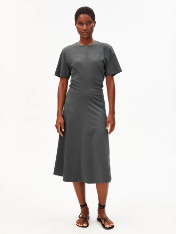 Kleid Short Sleeve Jersey Midi Dress space steel Armedangels