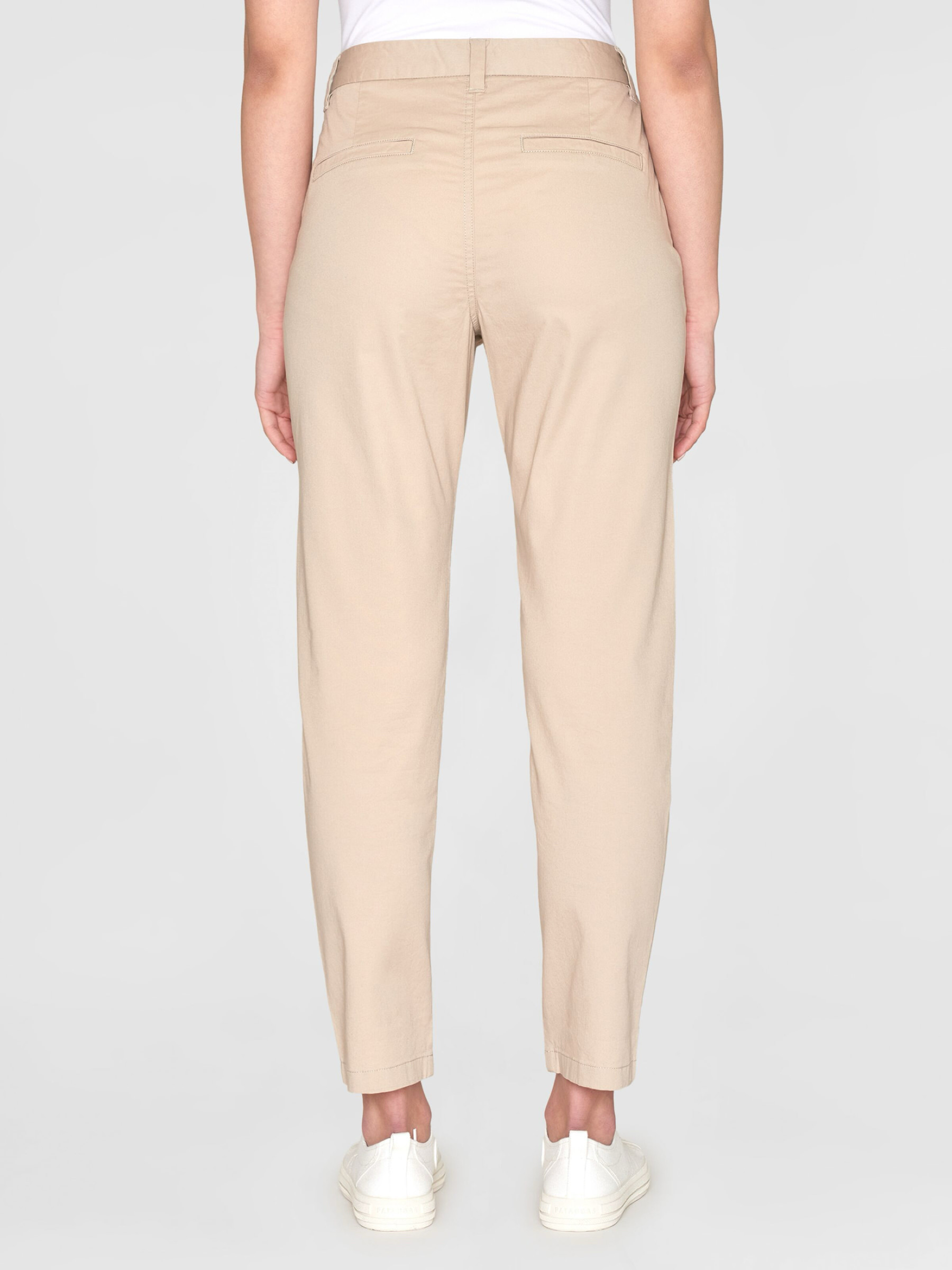 Hose Iris Mom Mid-Rise Cropped Poplin Chino light feather gray Knowledge Cotton Apparel