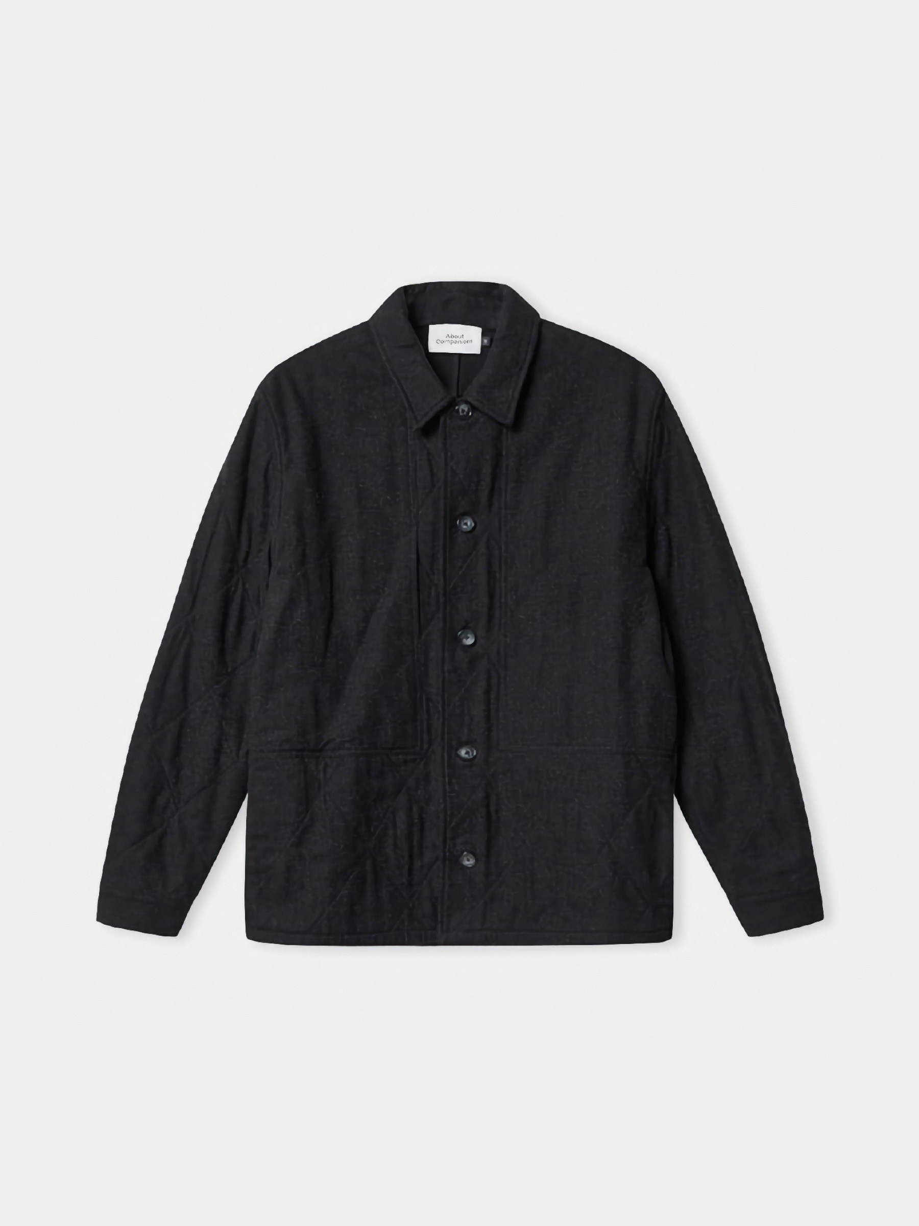 Jacke Overshirt Owe Jacket eco padded flannel mel black About Companions