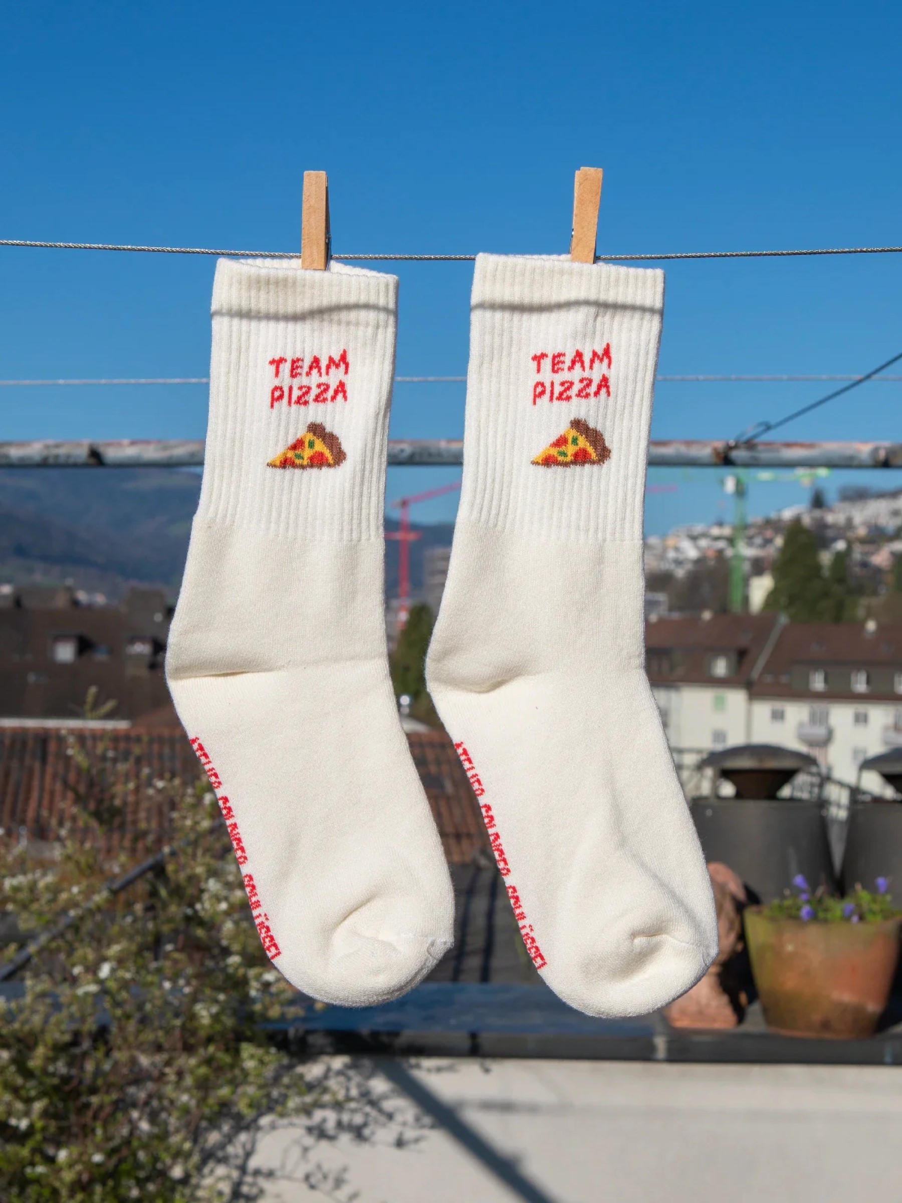 Sportsocken team pizza Atelier Goldiger Schlüssel