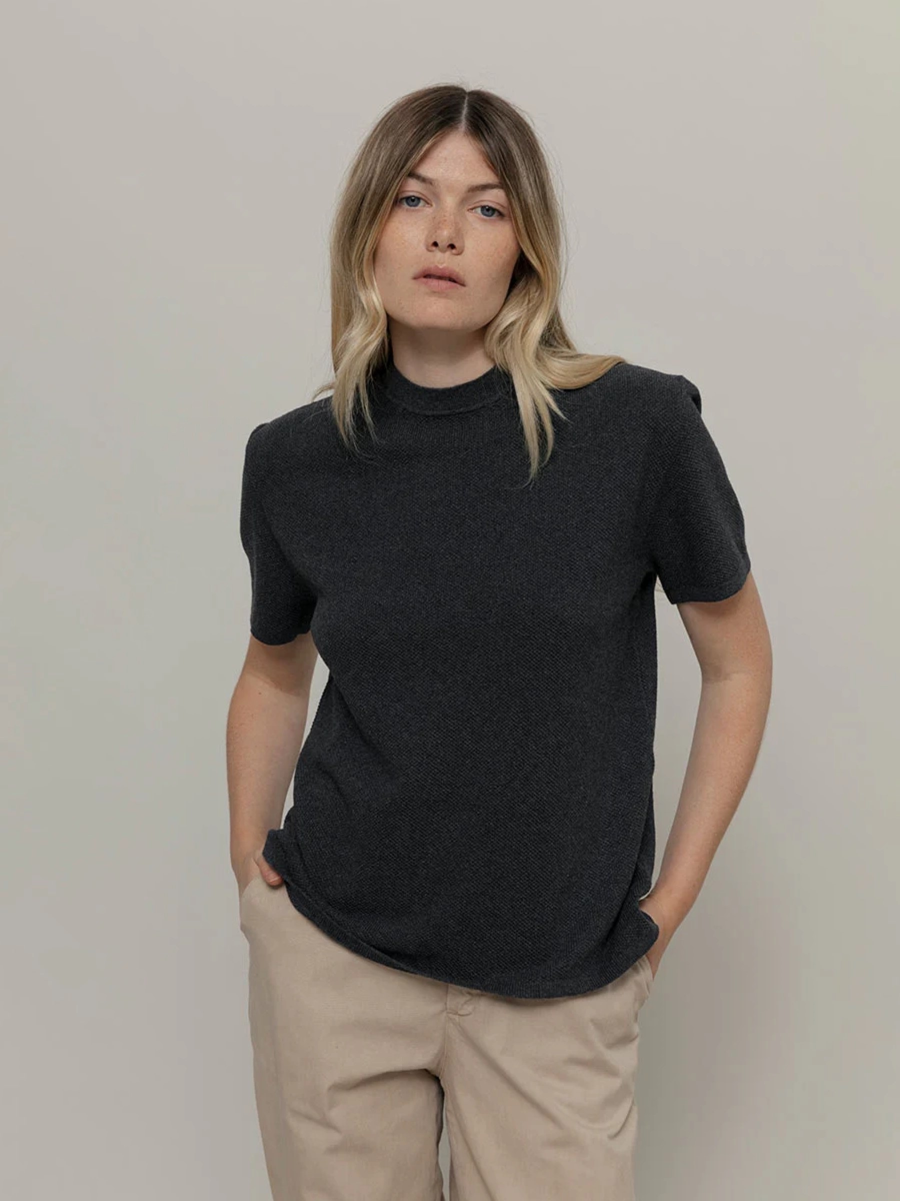 Stricktop Carlotta Women's Recycled Cotton T-Shirt grey antracite Rifo