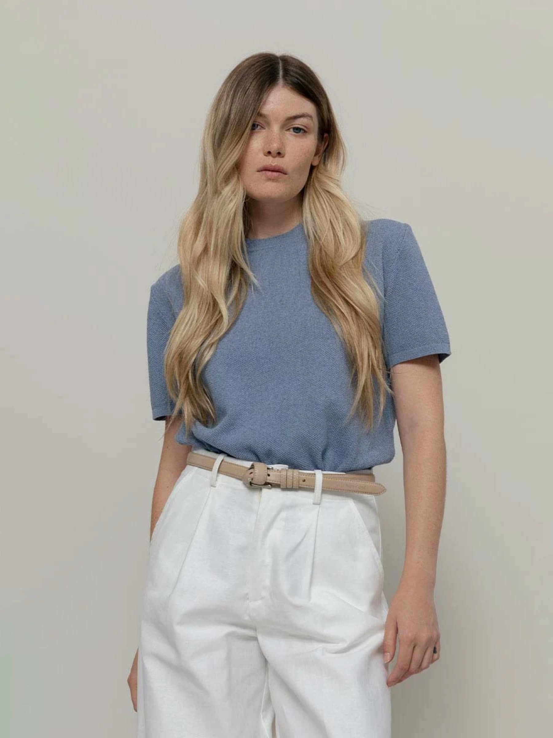 Stricktop Carlotta Women's Recycled Cotton T-Shirt blue indigo Rifo